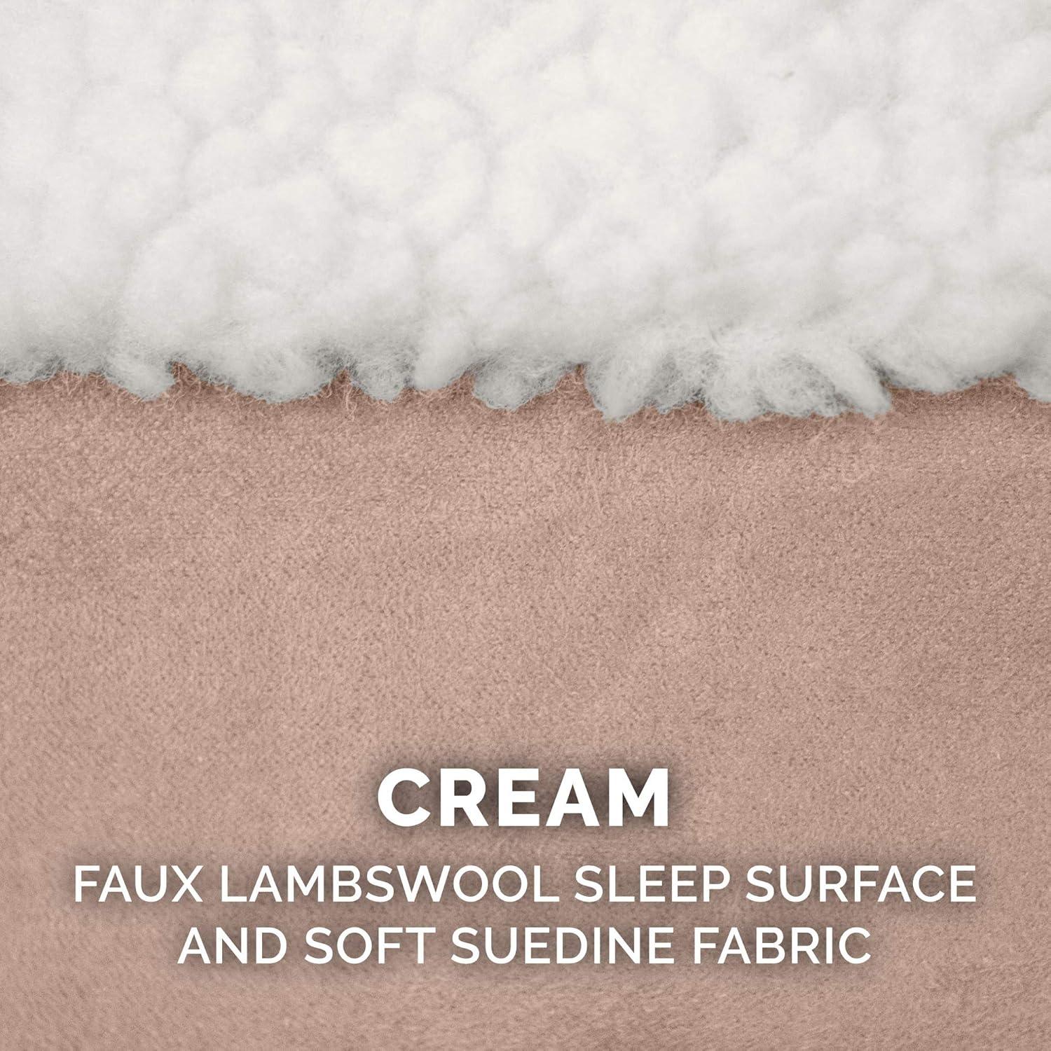 FurHaven Faux Sheepskin Round Hooded Orthopedic Dog Bed