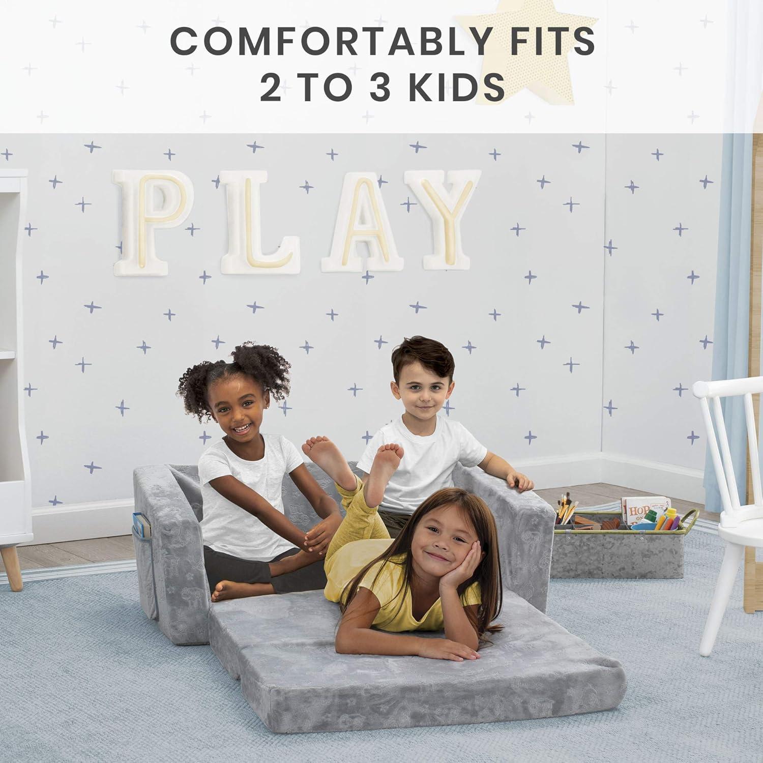 Serta Perfect Sleeper Extra Wide Comfy 2-in-1 Convertible Sofa to Lounger - Gray