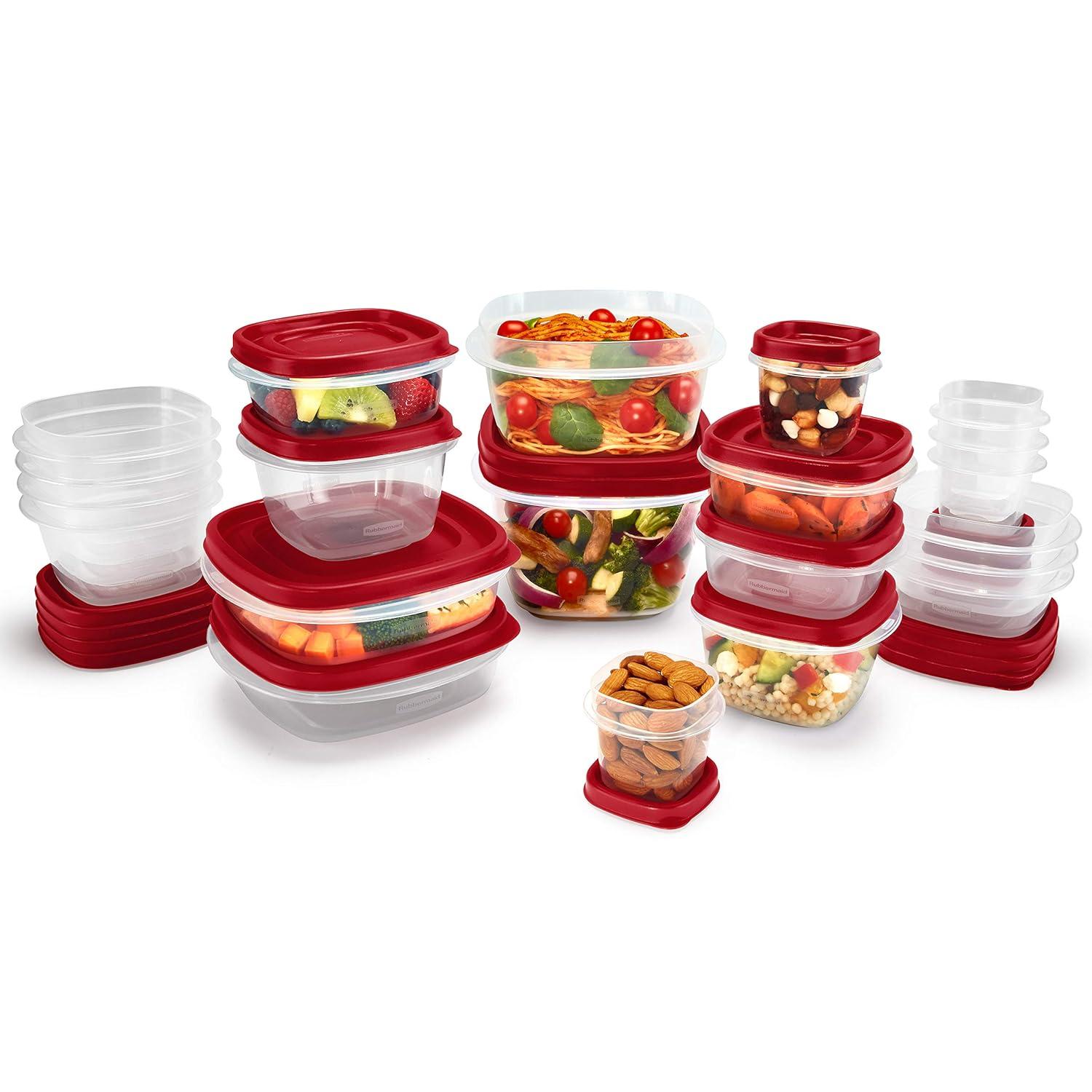 42-Piece Red BPA-Free Food Storage Container Set