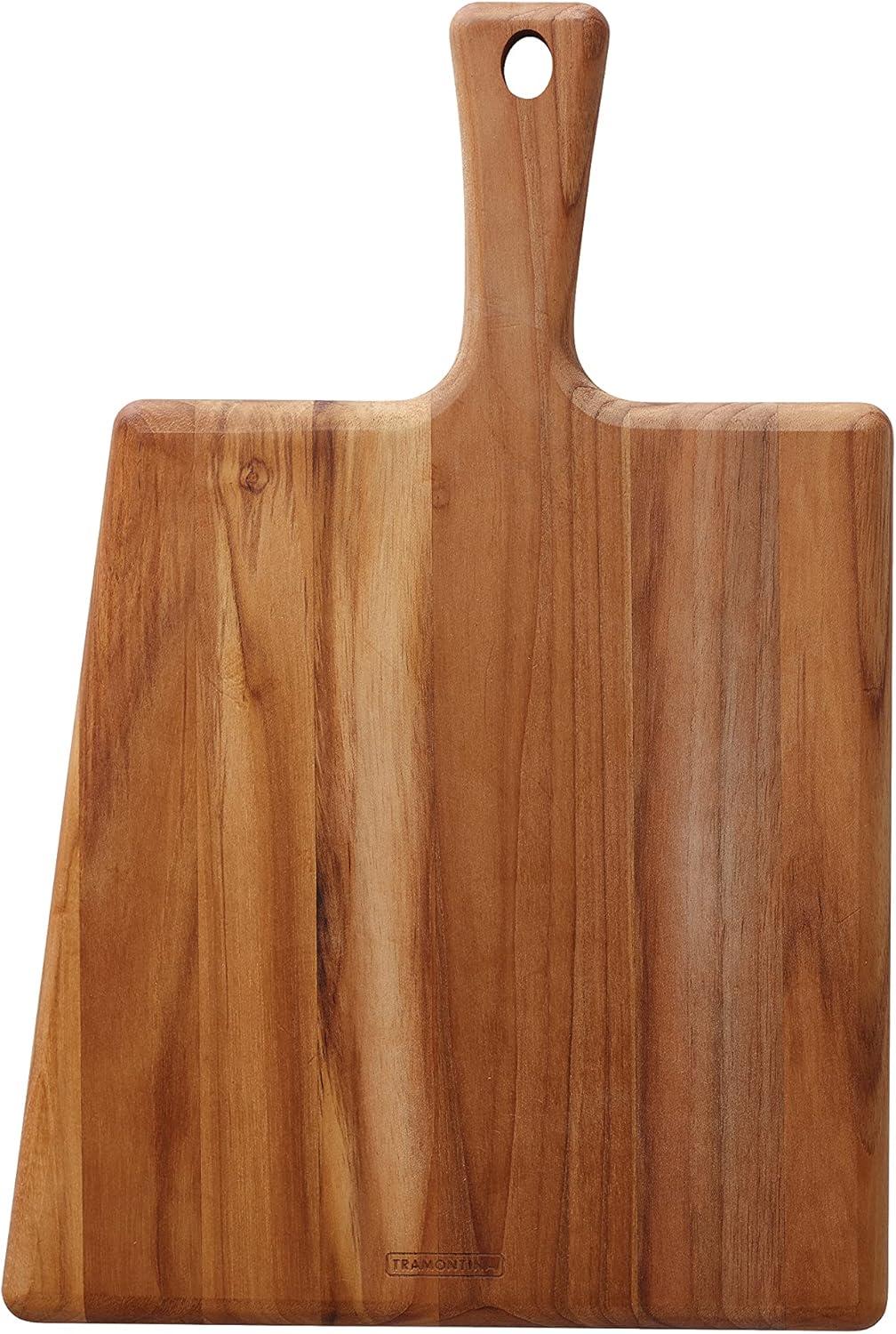 Teak Wood Rectangular Cutting Board with Handle and Groove