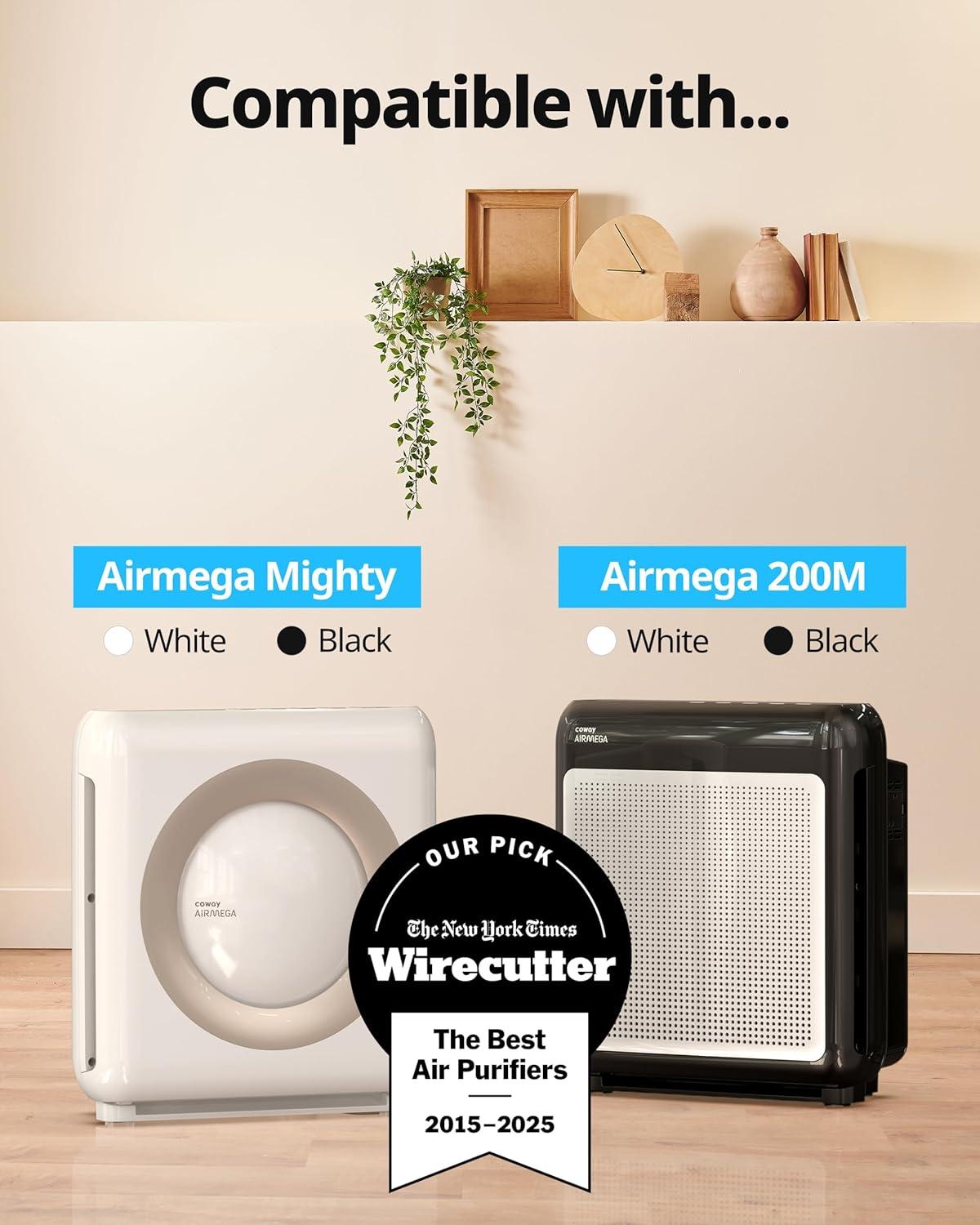 COWAY AP-1512HH & 200M Air Purifier Filter Replacement, Allergen Filter Pack, 2 Allergen Deodorization Filters and 1 True HEPA Filter