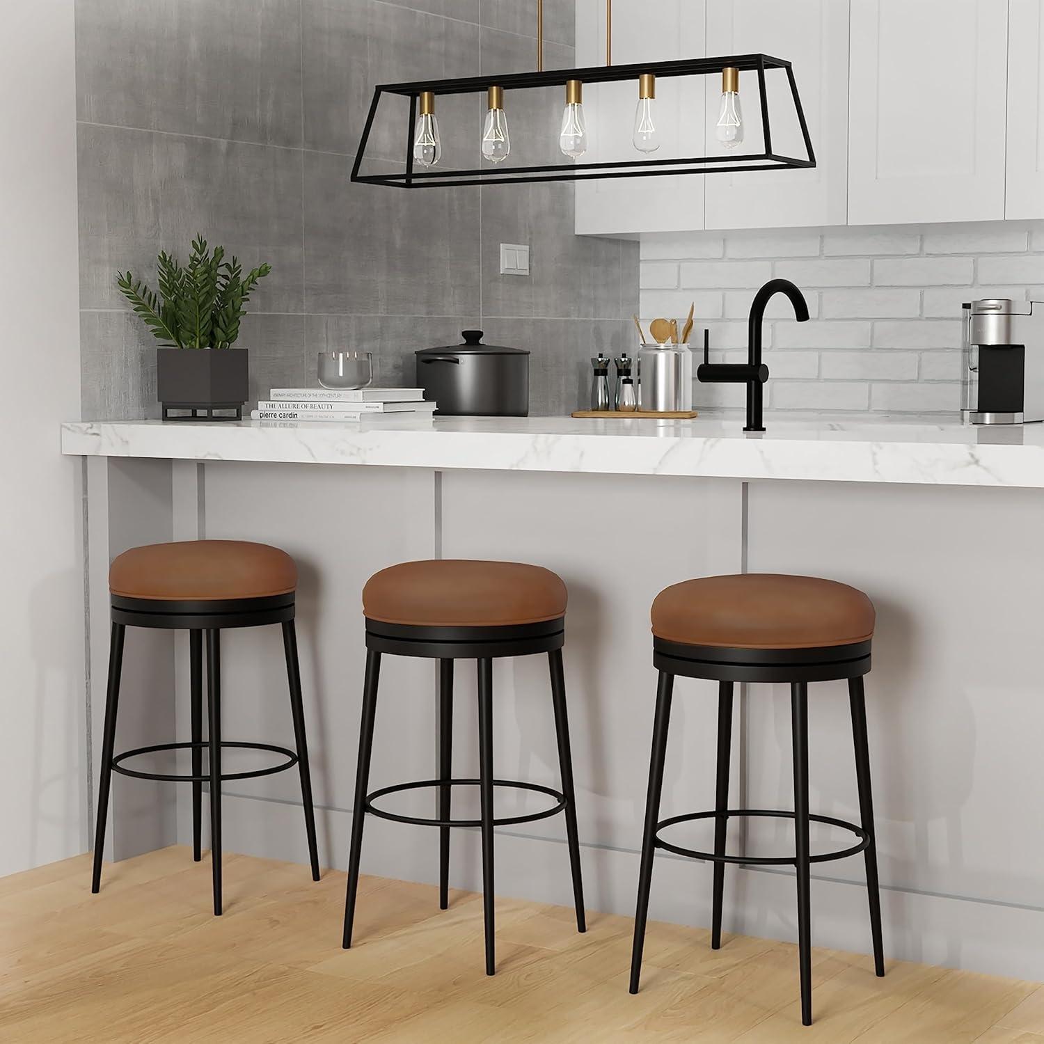 Hillsdale Aubrie Metal Counter Height Swivel Stool, Matte Black