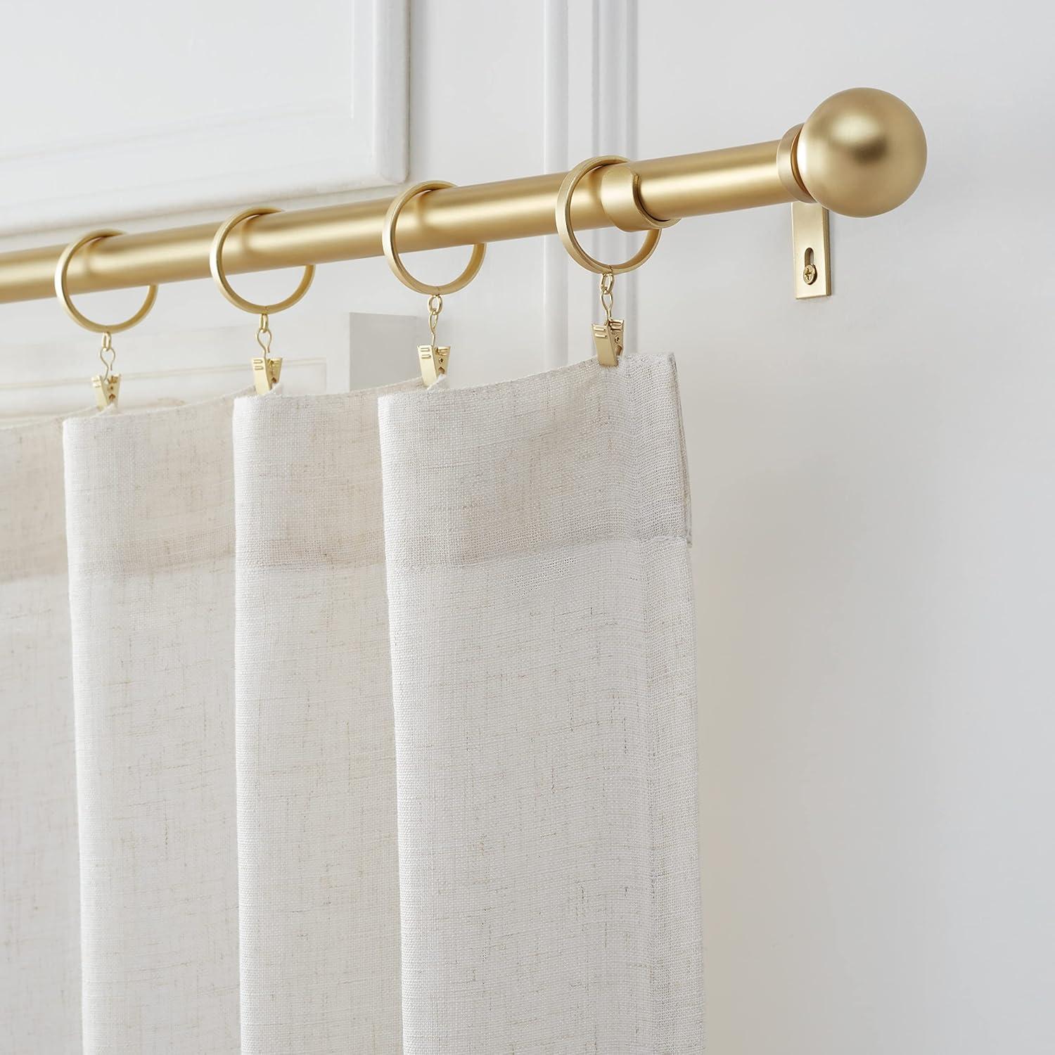 MODE Mode Premium Collection 1 Diameter Curtain Rod Set with Modern Ball Finials and Steel Wall Mounted Adjustable Rod