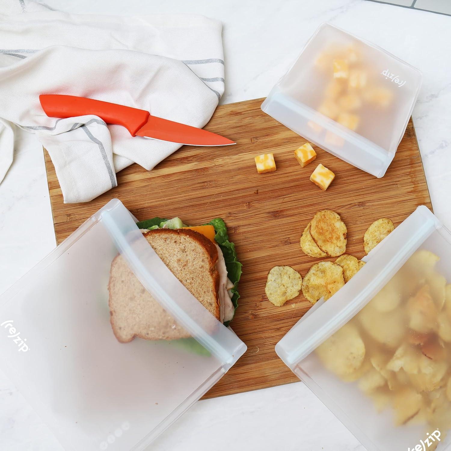 (re)zip Reusable Leakproof Food Storage Sandwich Lunch Bag Family Pack - 10pk