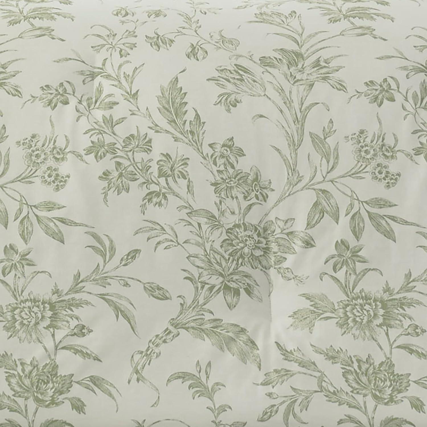Laura Ashley Laura Ashley Natalie Green Floral Cotton Comforter Bonus Set