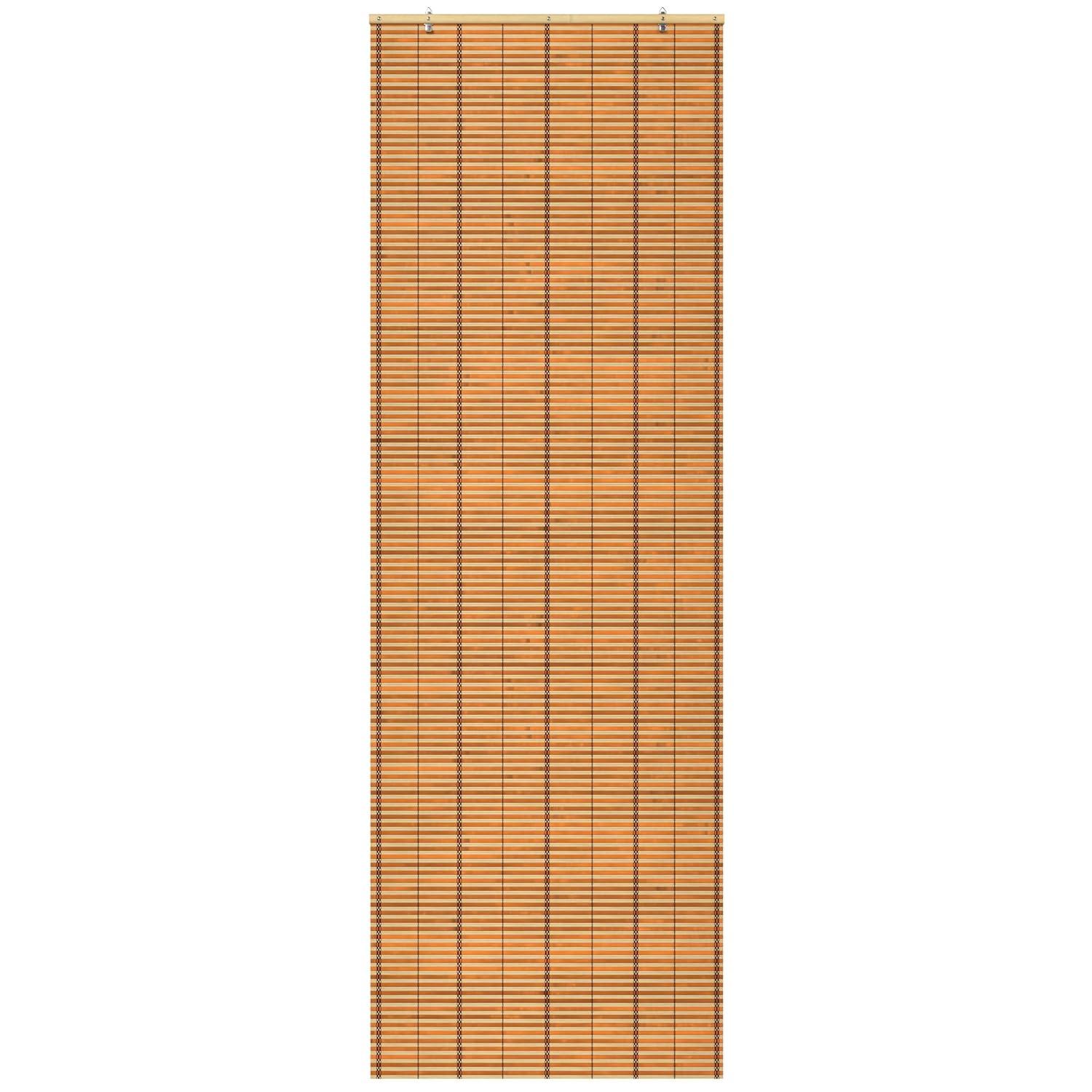 Burnt Bamboo Cordless Window Shade - Two-tone Honey 24" W