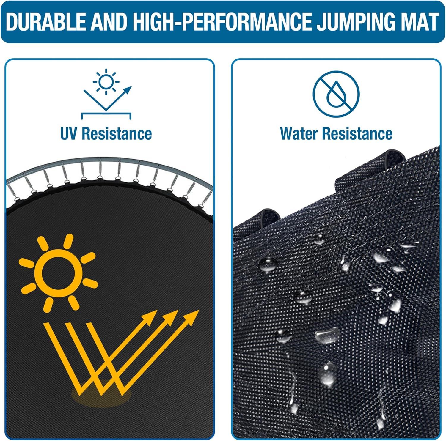 Replacement Trampoline Mat 15ft Round Frame, for 96 Springs, 7" Spring Length, Fits All Same Size Brands, Mat has 159" Diameter w/ 96 Rings Springs Sold Separate UV & Safety Certified