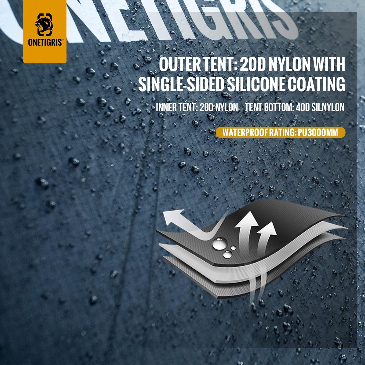 LIFETIME FLOORING LLC 4 Season Camping Tent Backpacking 2 Person Waterproof Lightweight Easy Setup Instant 3000Mm Waterproof Rating Outdoor Hiking Tent