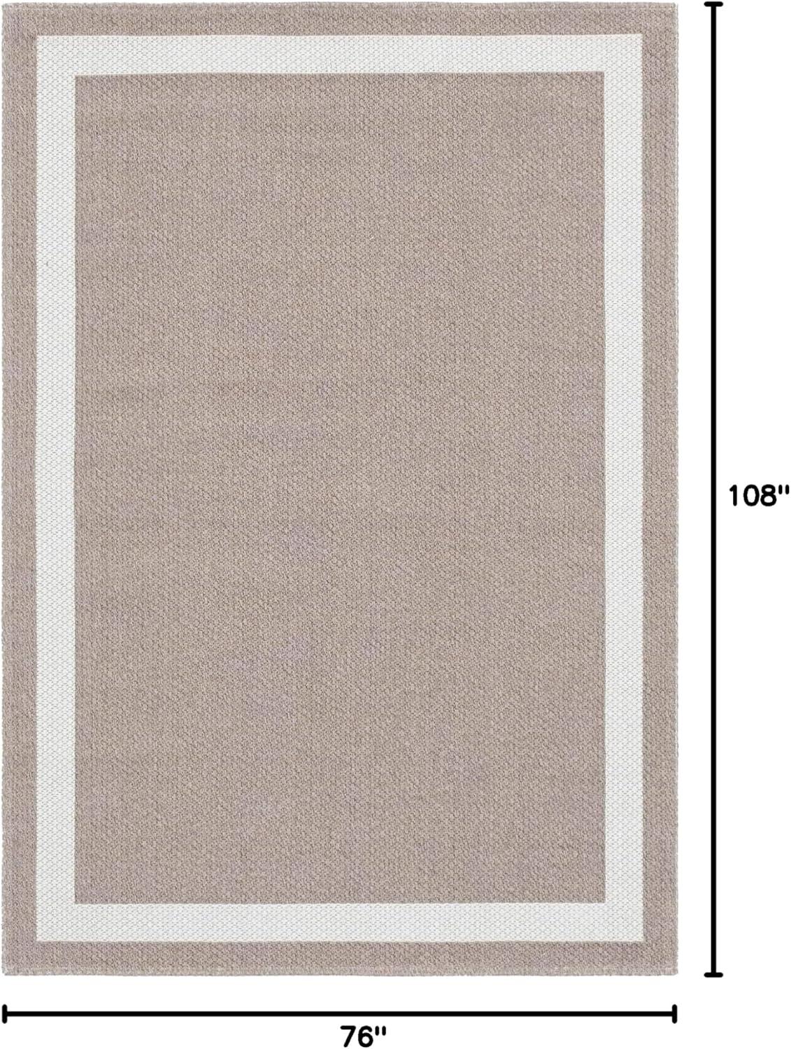 Unique Loom Border Decatur Rug , 6' 4" x 9' 0" ,Taupe