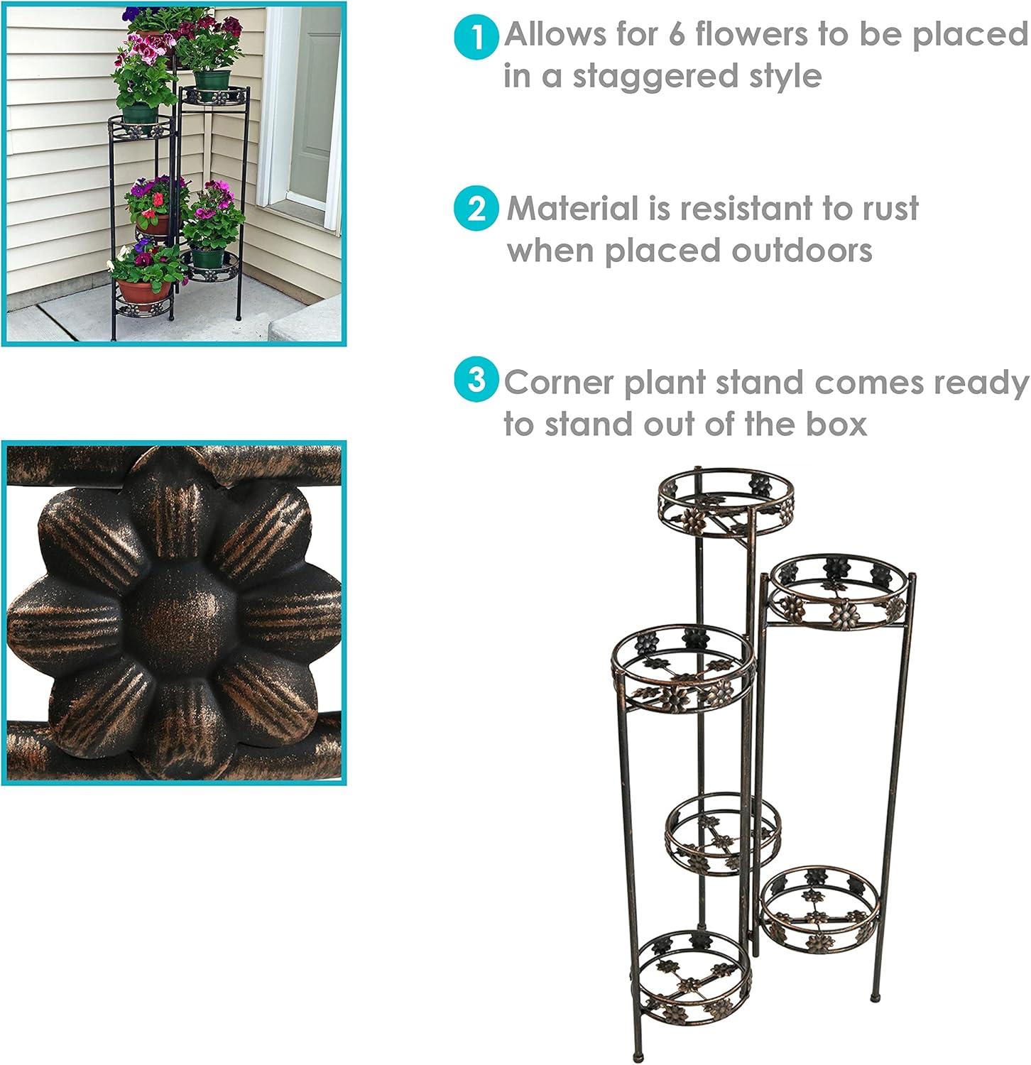 Bronze 45" 6-Tier Folding Metal Plant Stand