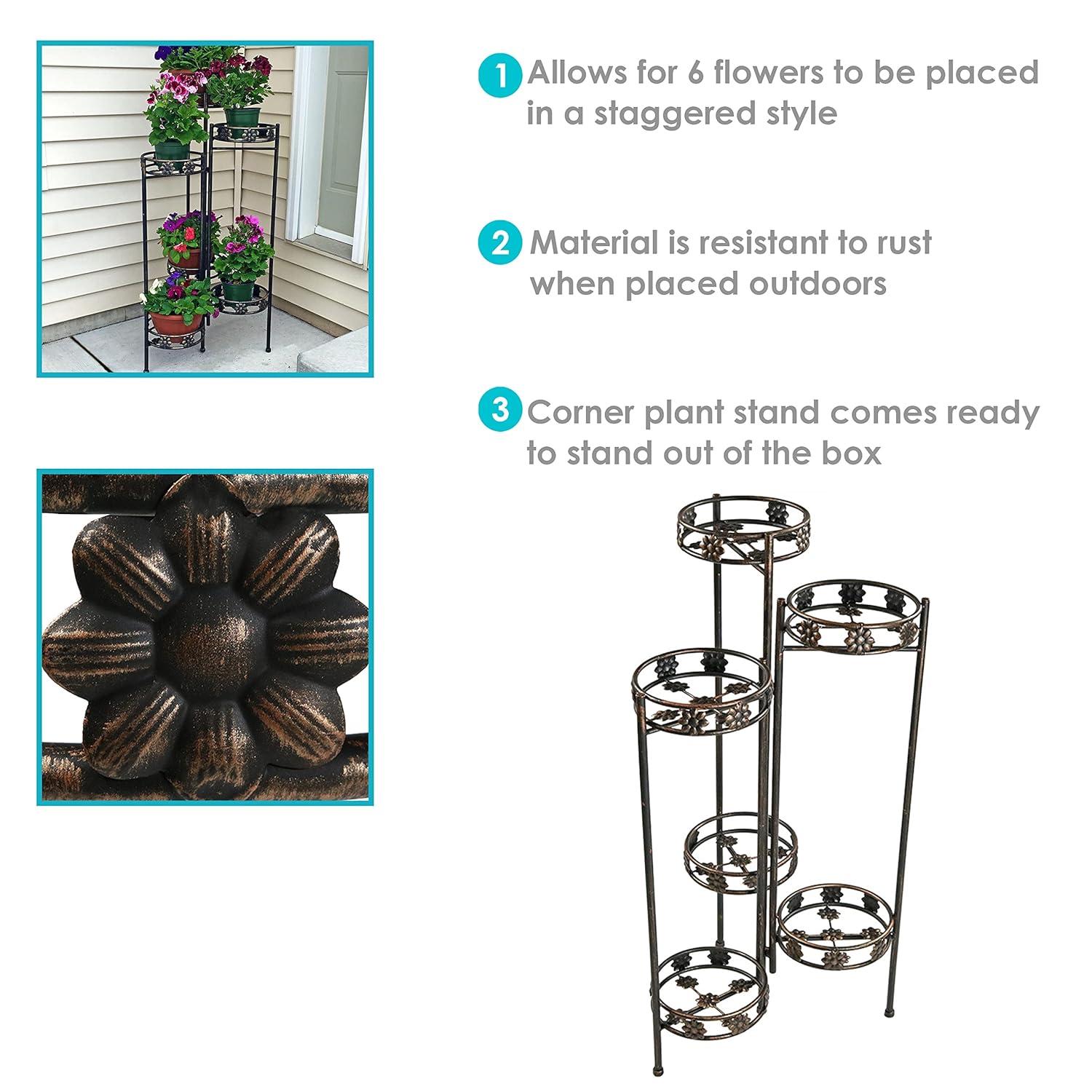 SunnyDaze Decor Metal Weather Resistant Plant Stand