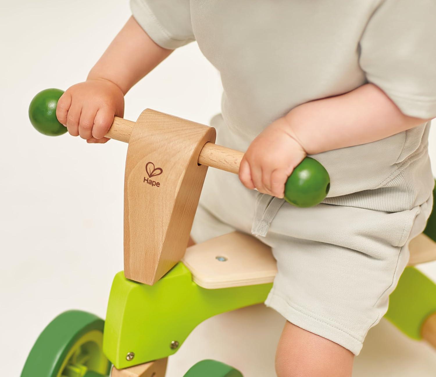 Hape: Scoot Around Ride-On Wood Balance Bike in Bright Green, Ages 1+