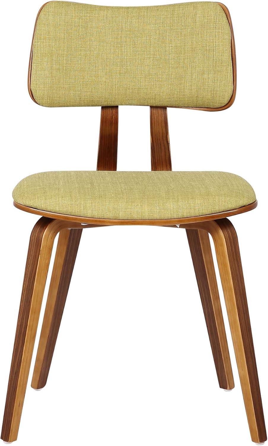 Jaguar Mid-Century Dining Chair in Walnut Wood and Green Fabric