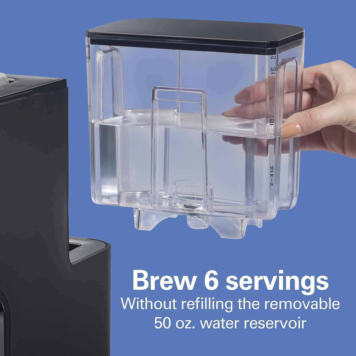 Hamilton Beach Single-Serve Coffee Maker 49901: K-Cup Compatible, 6 Cup Capacity, 1400W, Black, Electric