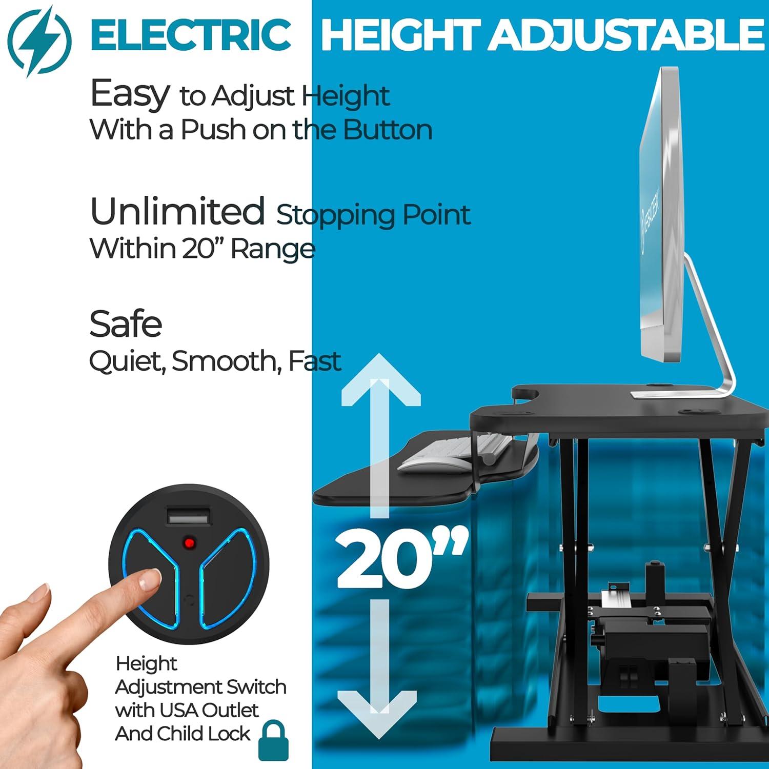 VERSADESK VersaDesk PowerPro Electric Height Adjustable Desk Converter w/ USB Charging Port