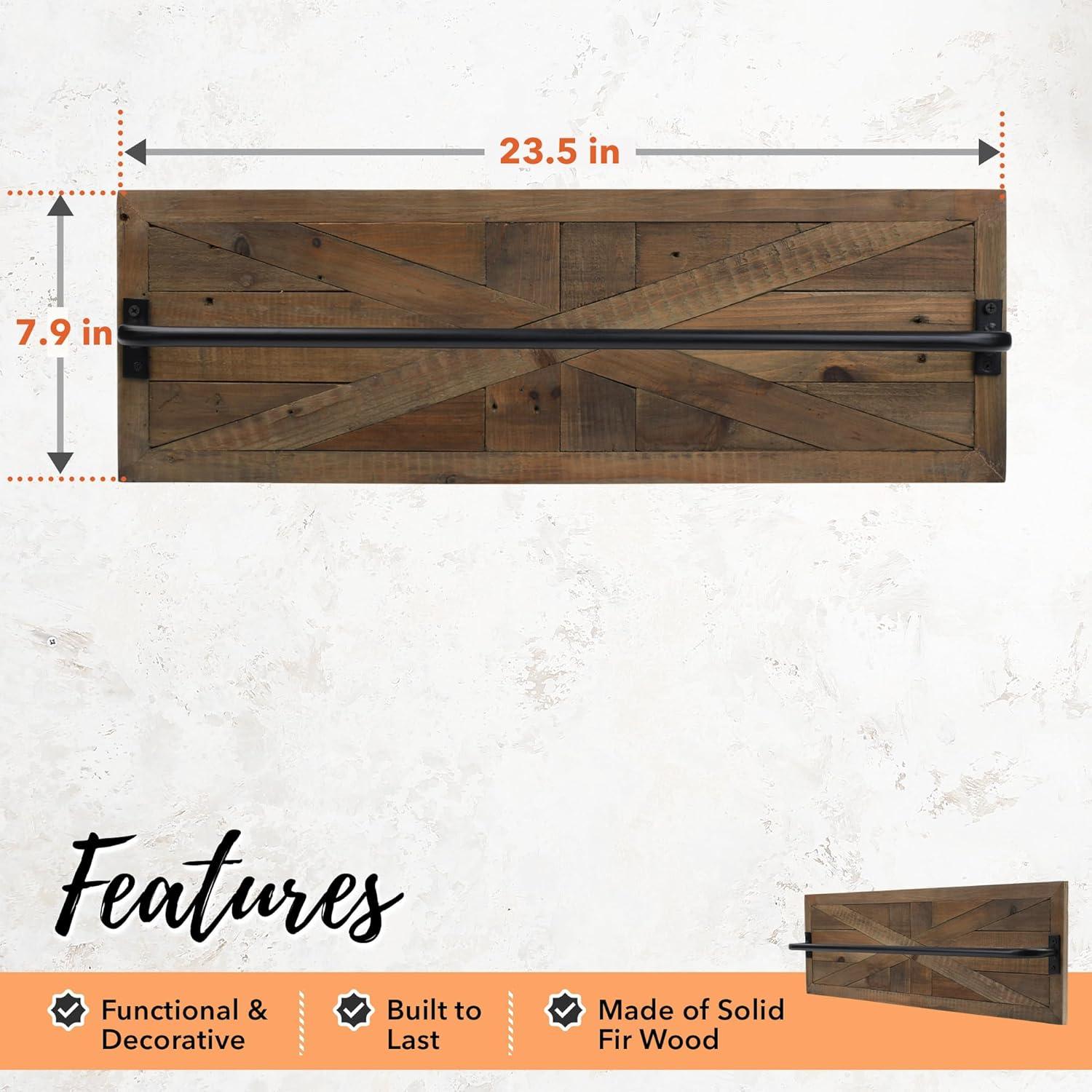 Autumn Alley Autumn Alley Rustic Farmhouse Towel Rack in Barn Wood -  Farmhouse Bathroom Décor TRK001WD
