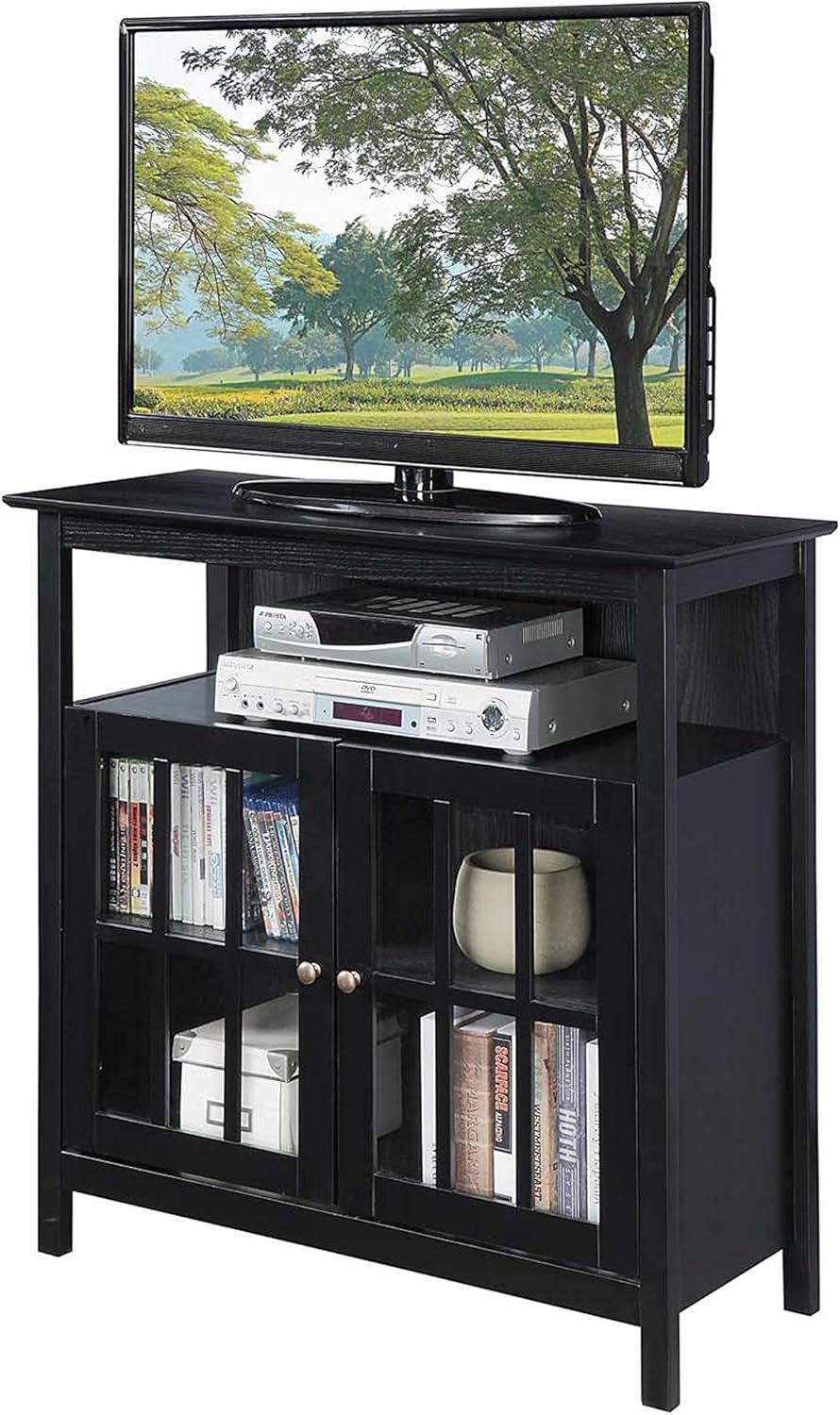 Convenience Concepts Big Sur Highboy TV Stand with Storage Cabinets for TVs up to 40 Inches, Black