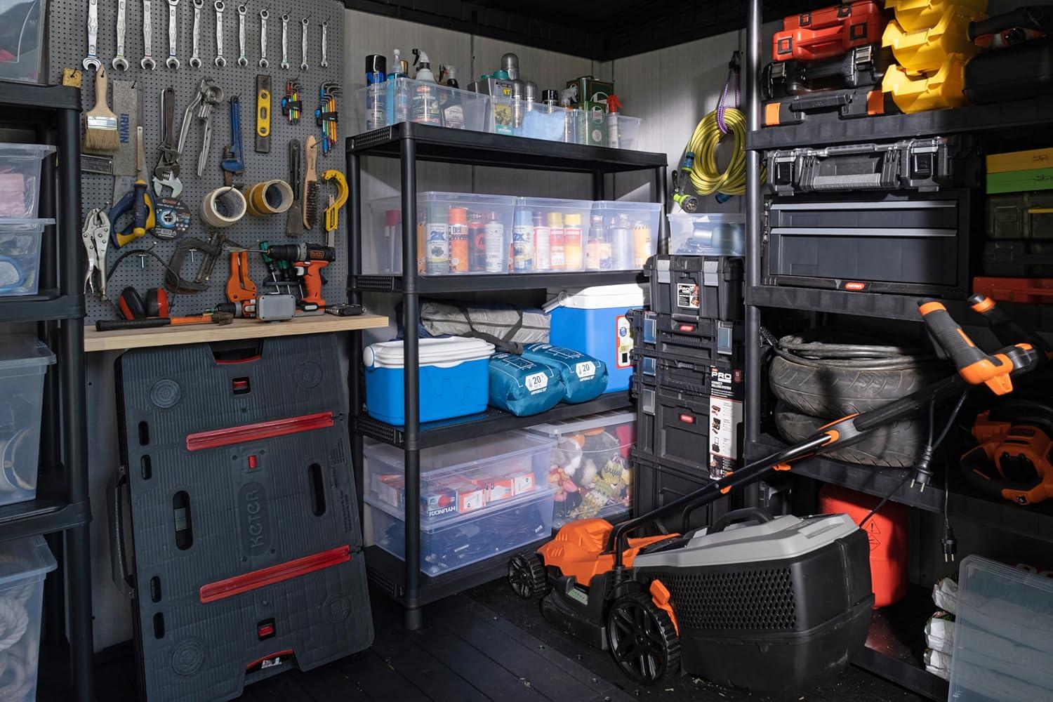 Keter Keter Artisan 11x7 ft. Modern Durable Resin Outdoor Storage Shed With Floor and Double Doors for Garden Patio Furniture and Tools, Grey