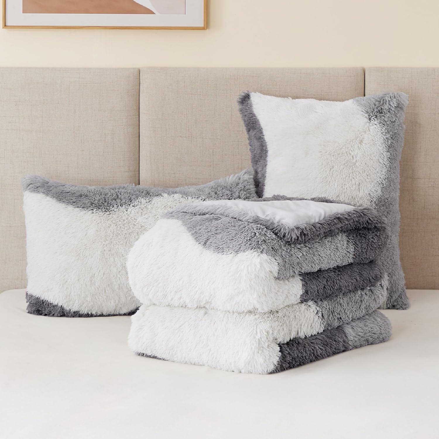 Intelligent Design Ombre Shaggy Faux Fur Comforter Set
