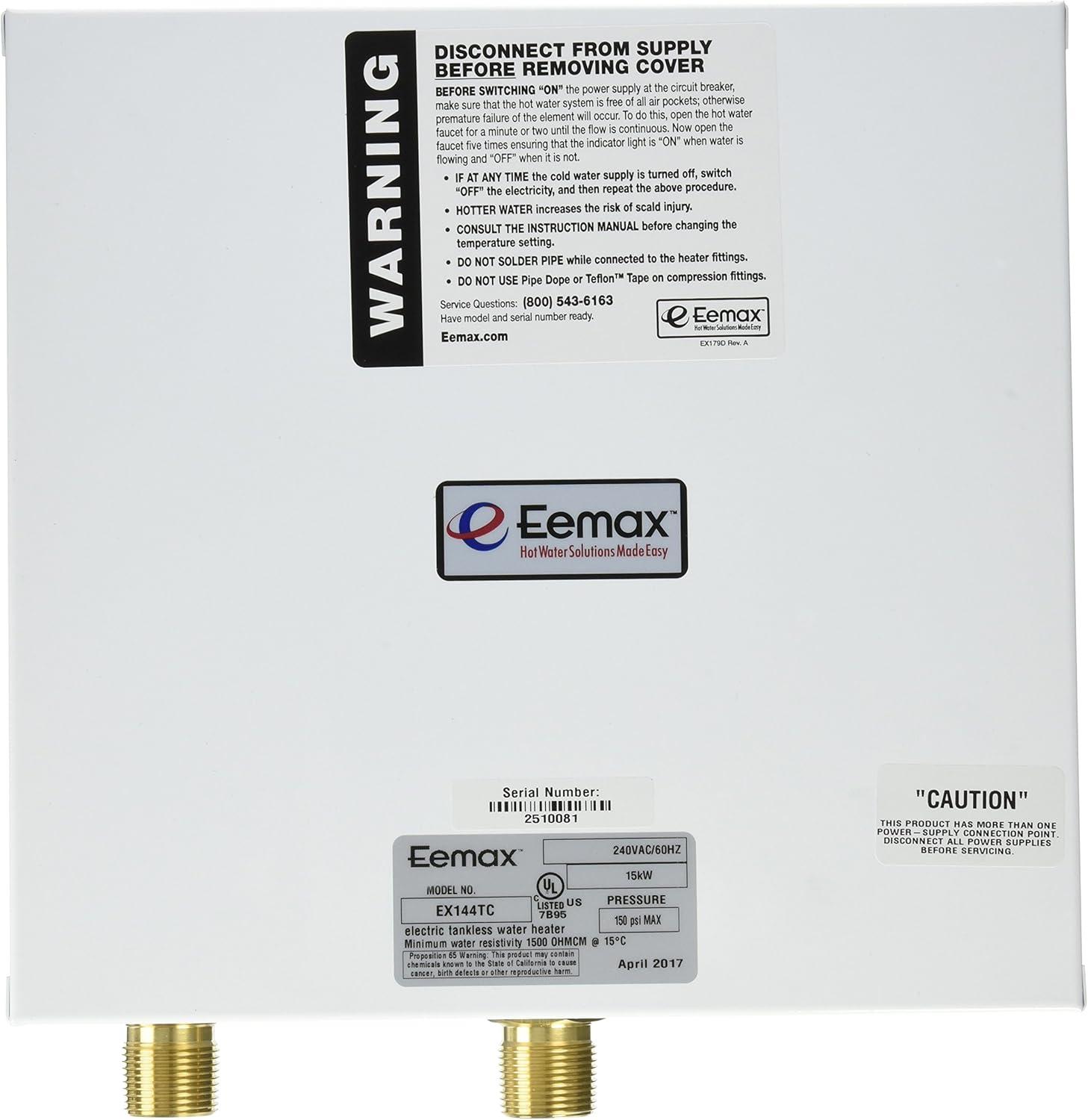 Eemax 15 kW 240V White Electric Tankless Water Heater