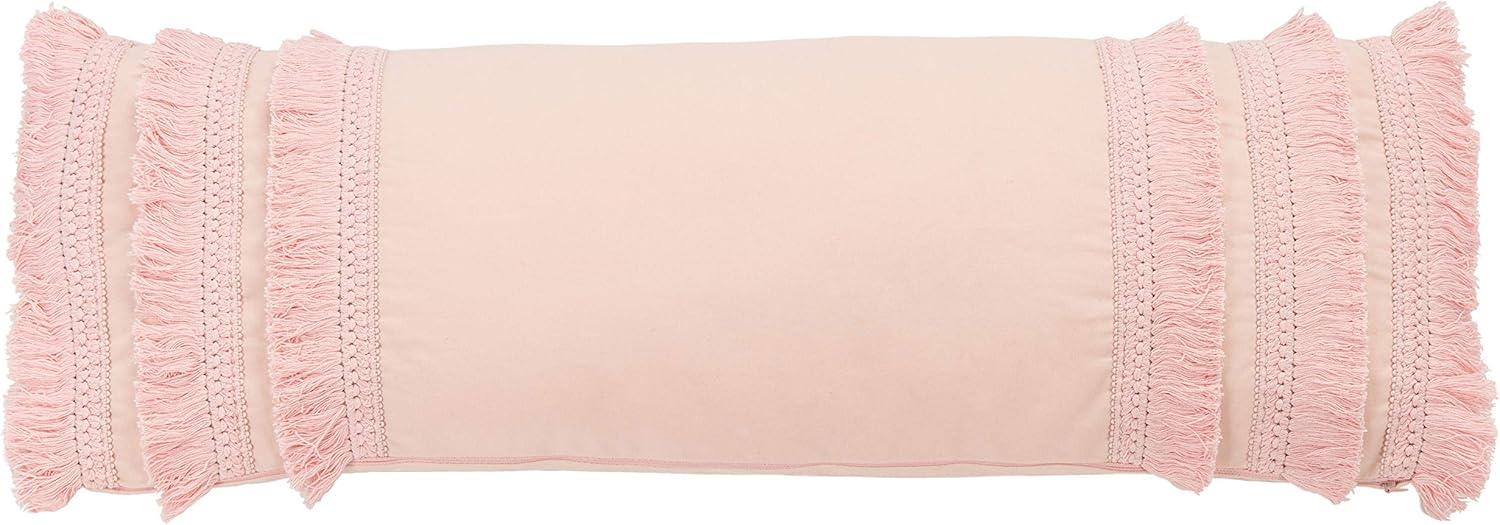 SAFAVIEH Grema Solid Overcut Lumbar Pillow, 12" x 36", Pink