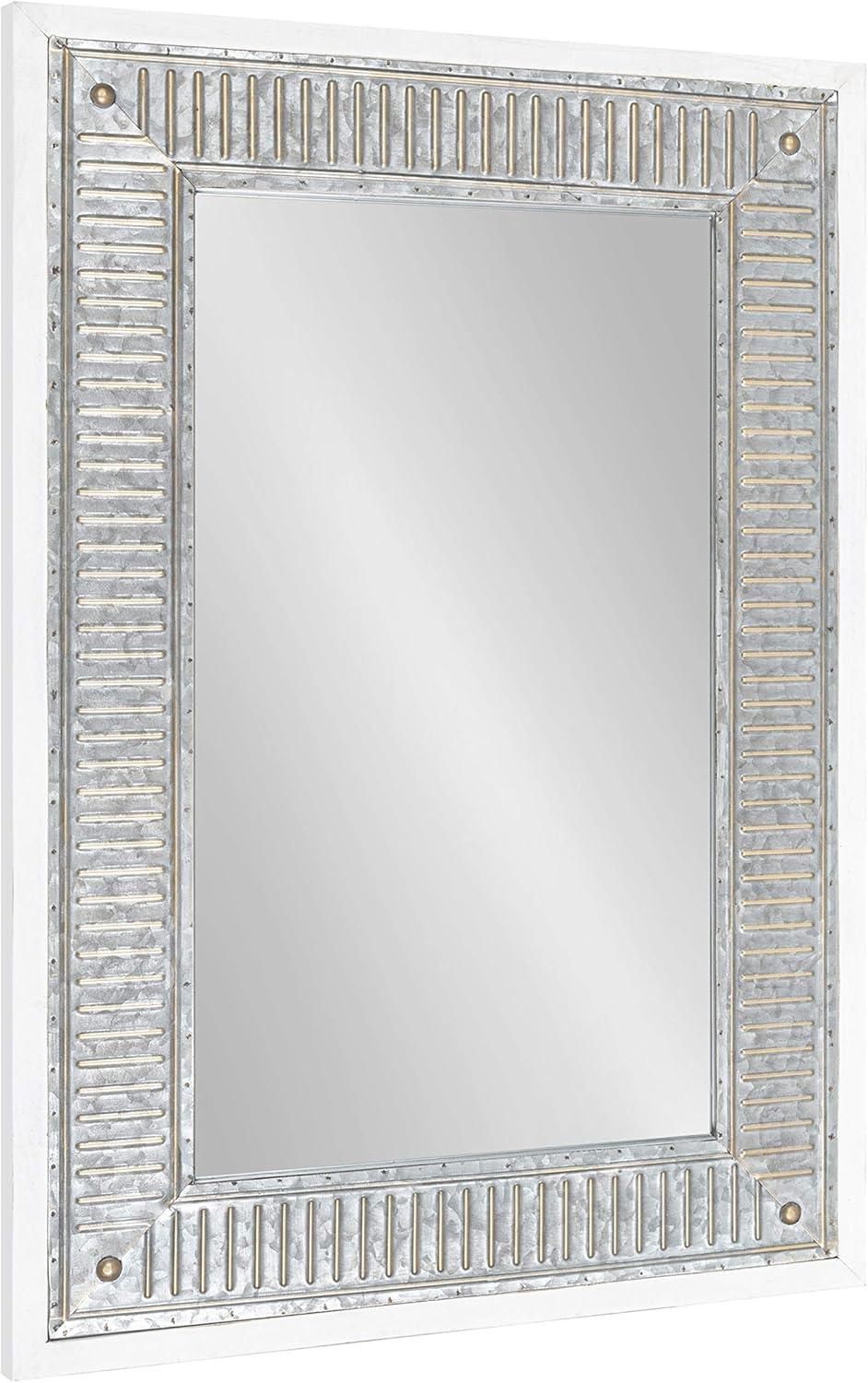 20" x 29.7" Deely Rectangle Wall Mirror White - Kate & Laurel All Things Decor: Modern Style, No Assembly, Wood Frame