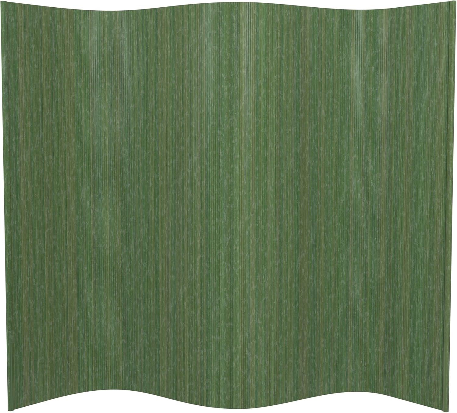 6 ft. Tall Bamboo Wave Screen - Distressed Green