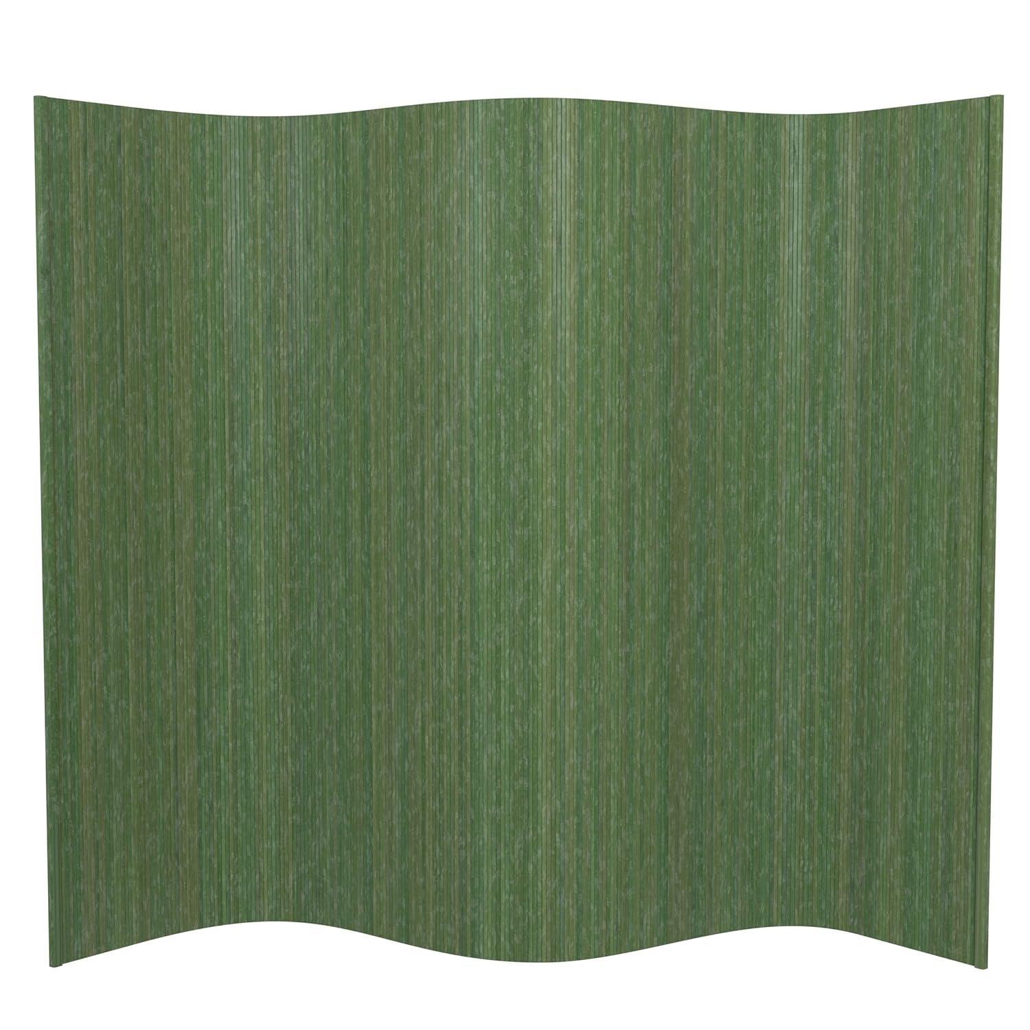 6 ft. Tall Bamboo Wave Screen - Distressed Green