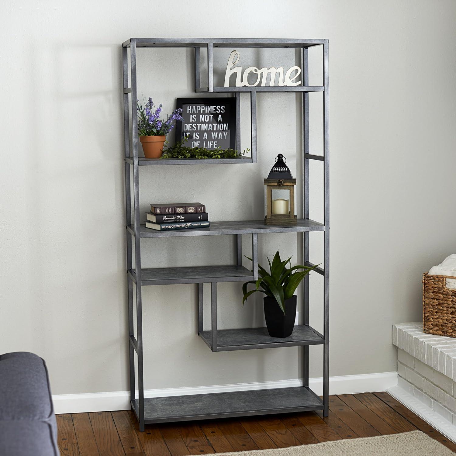 Household Essentials 65" Jamestown Tall 6 Shelf Bookshelf