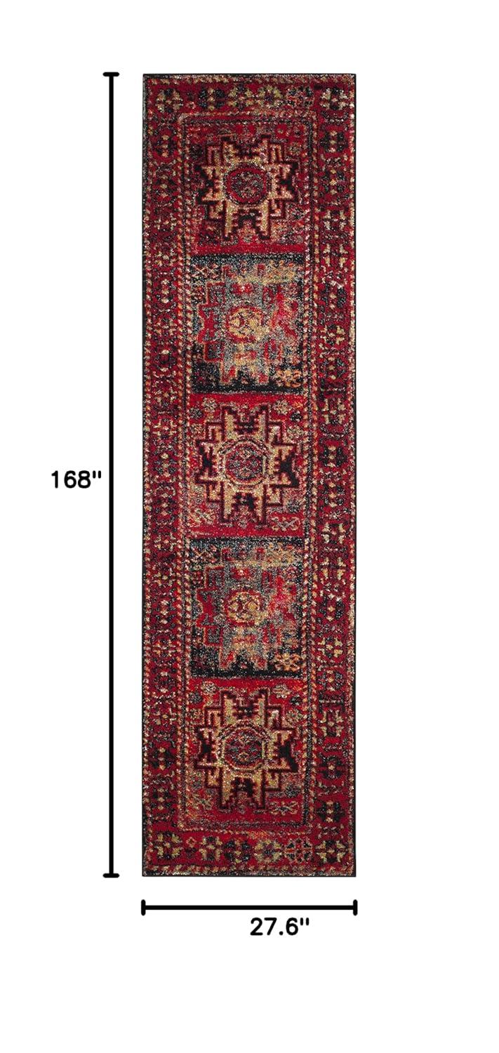 Vintage Hamadan VTH213 Power Loomed Indoor Runner Rug - Red/Multi - 2'3"x14' - Safavieh