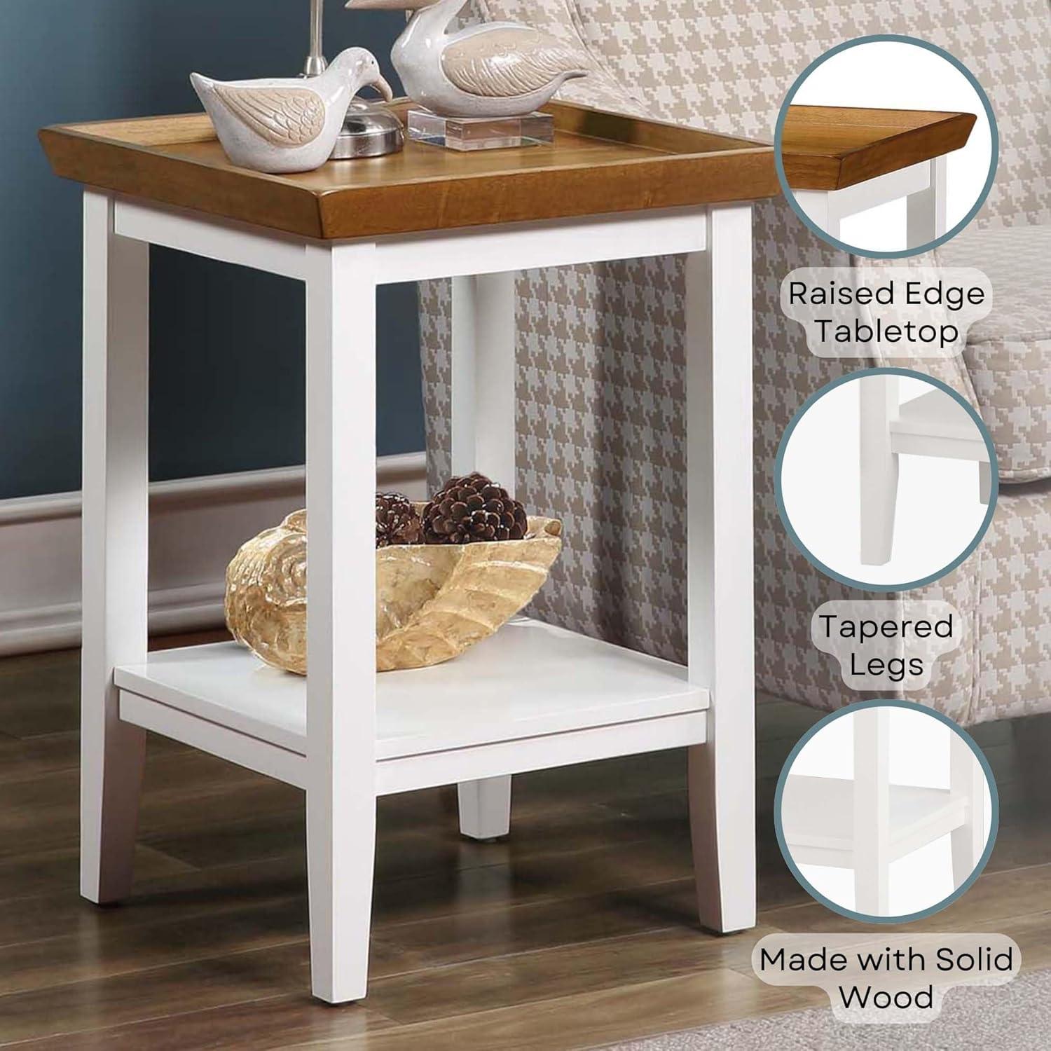 Convenience Concepts Ledgewood End Table, Driftwood / White, 18 in x 18 in x 26 in