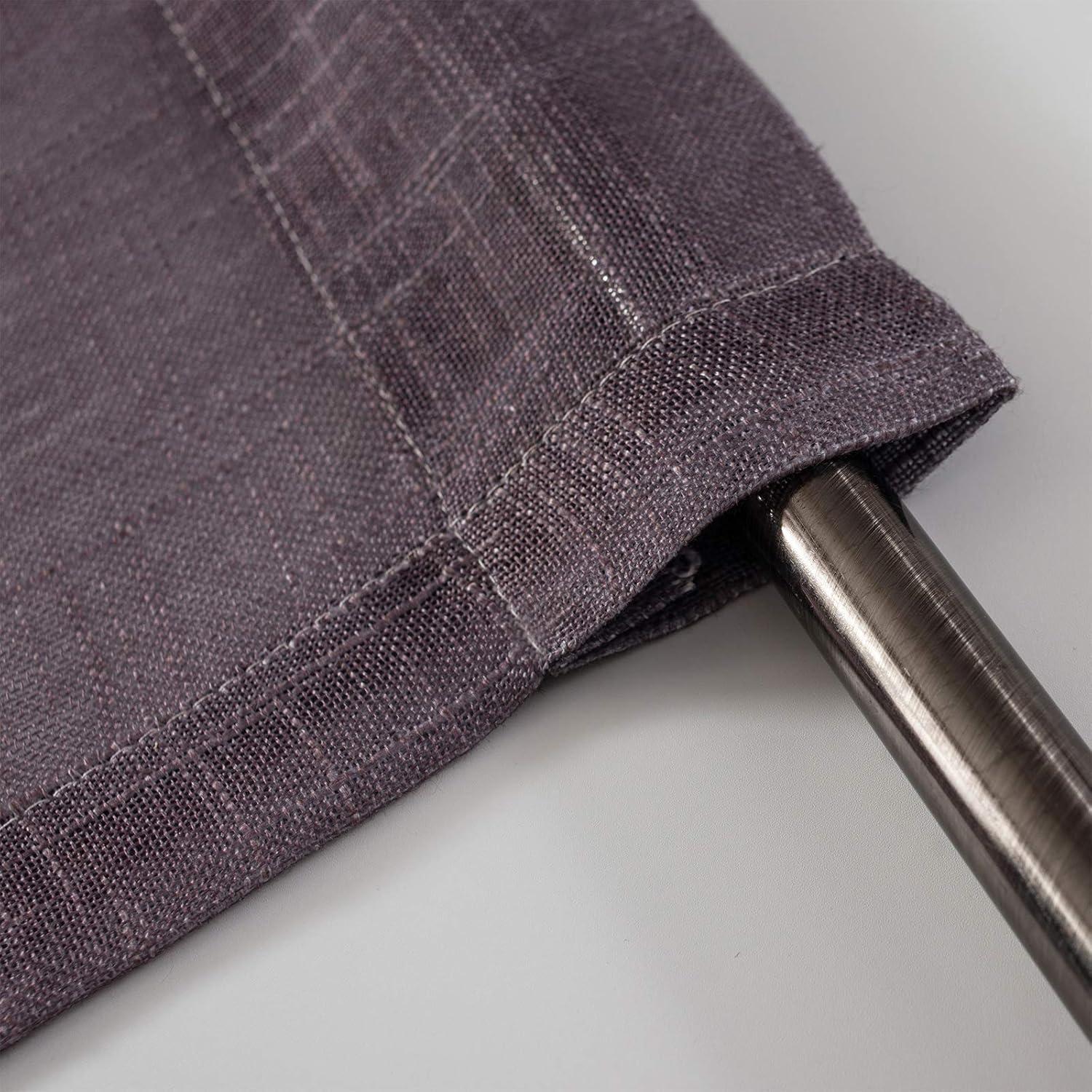 Melodieux Yellow Grey Linen Textured Ombre Semi Sheer Curtains 63 Inches Length for Bedroom Living Room Kids Nursery Golden Sunshine Rod Pocket Gradient Drapes, 52 x 63 Inch (2 Panels)