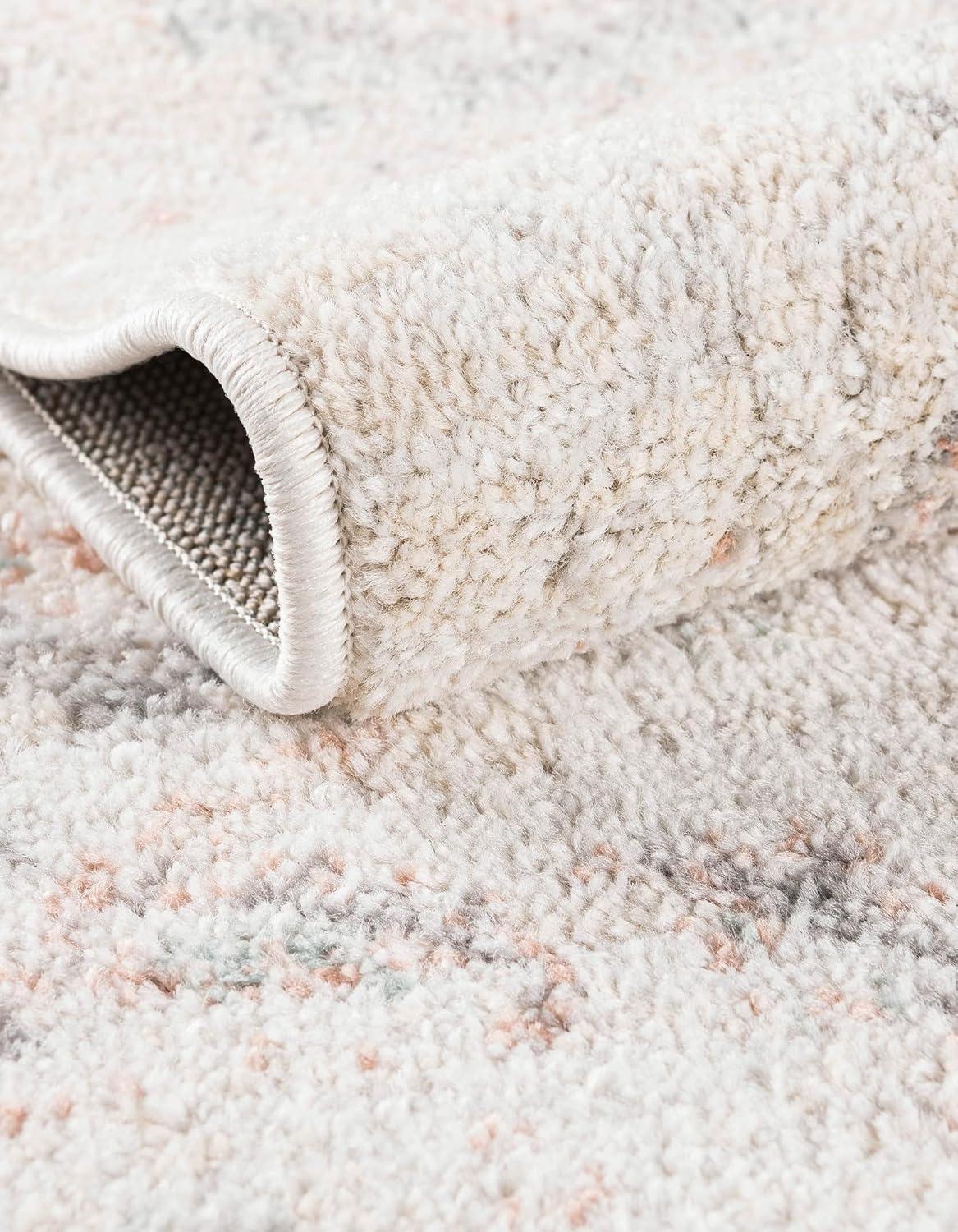 Rugs.com Madeline Vintage Collection Rug – 4 Ft Runner Ivory Low-Pile Rug Perfect for Hallways, Entryways