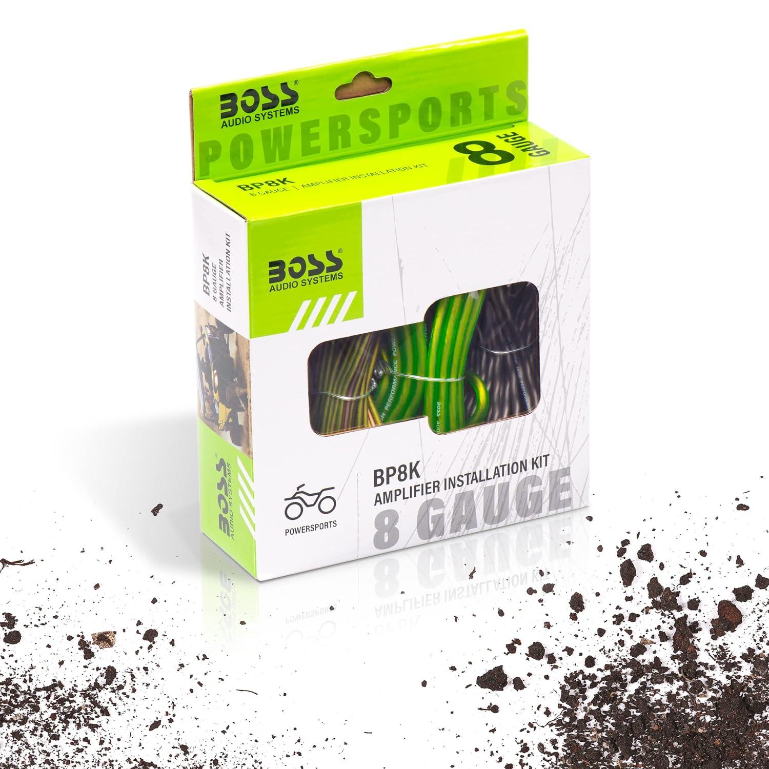 BOSS Audio Systems BP8K 8 Gauge Car Amplifier Installation Wiring Kit - A Car Amp Wire Kit Helps You Make Connections and Brings Power to Your Radio, Subwoofers and Speakers