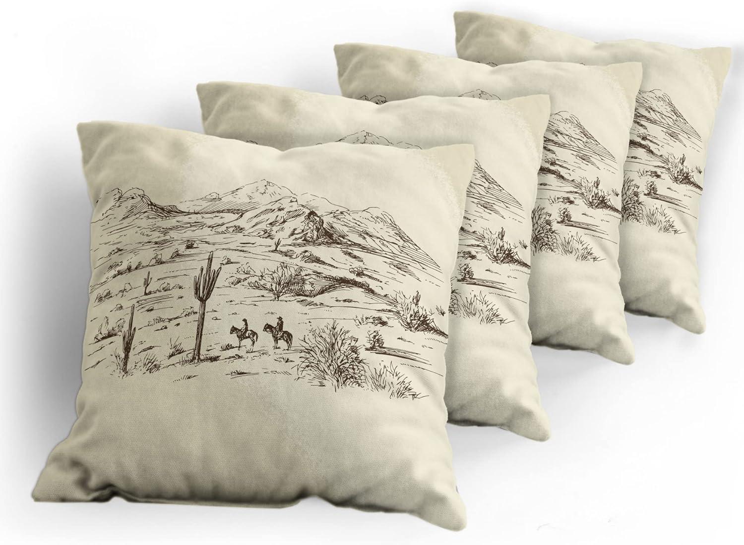 Ambesonne Reversible Pillow Cover (Set of 4)