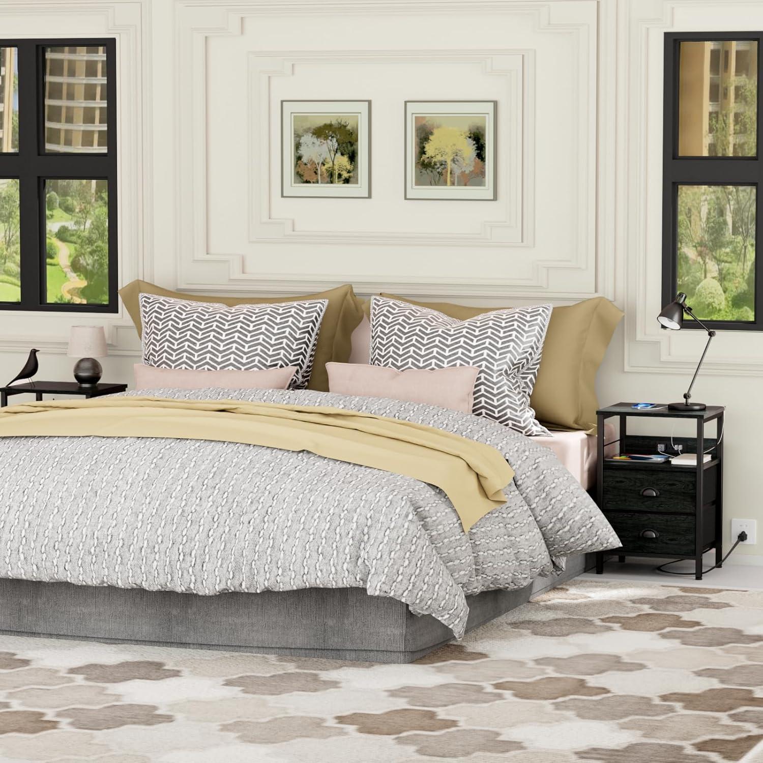 Furologee Nightstands Set of 2, White