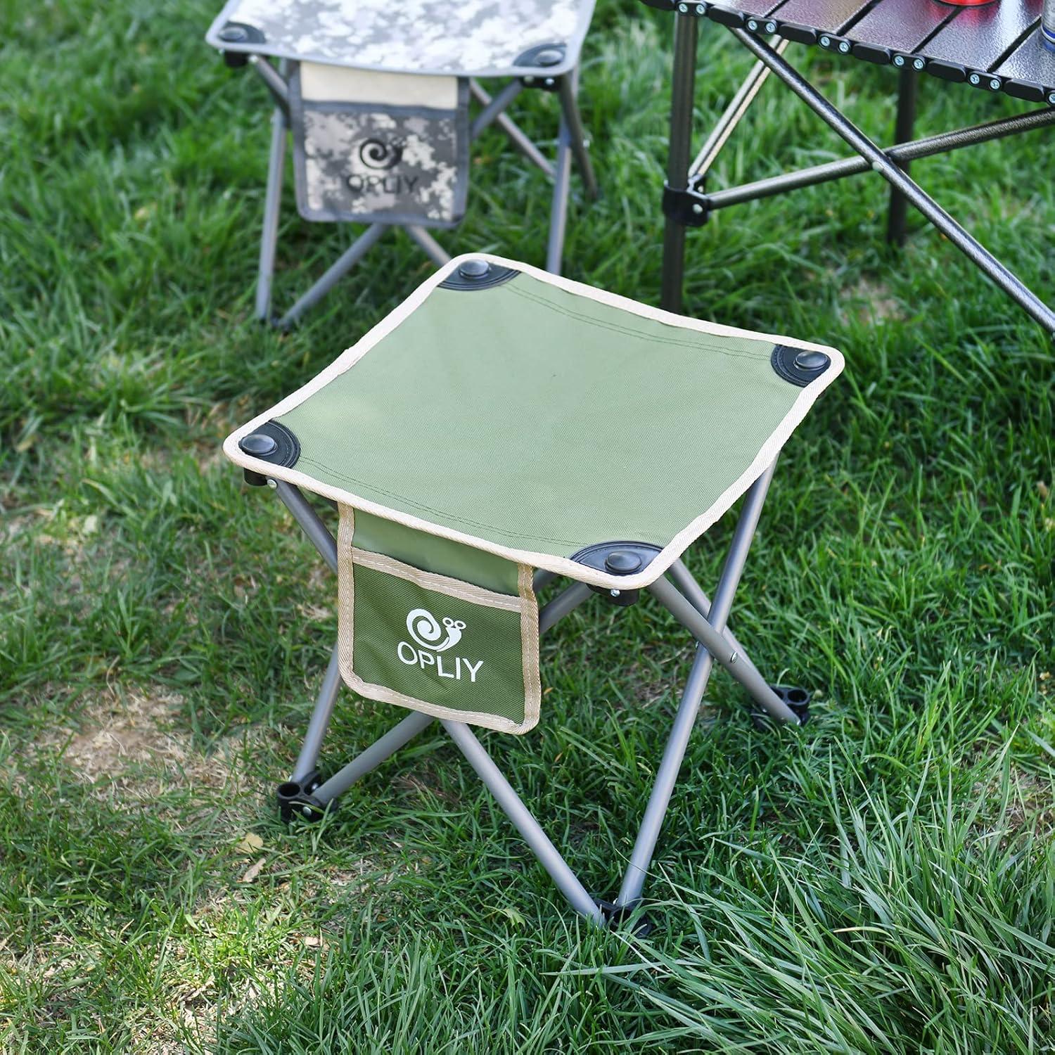 Green 13.5'' Portable Folding Camping Stool with Carry Bag