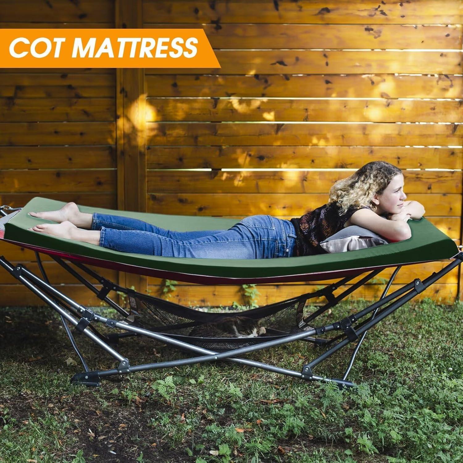 LIFETIME FLOORING LLC Camping Cot Mattress Memory Foam Sleeping Pad For Camping Cot