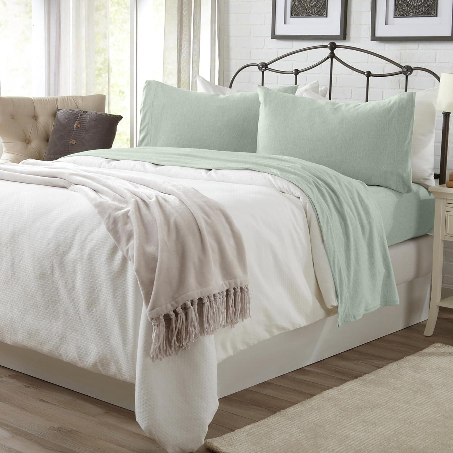 FreshFolds Cotton Blend Jersey Knit Super Soft Sheet Set
