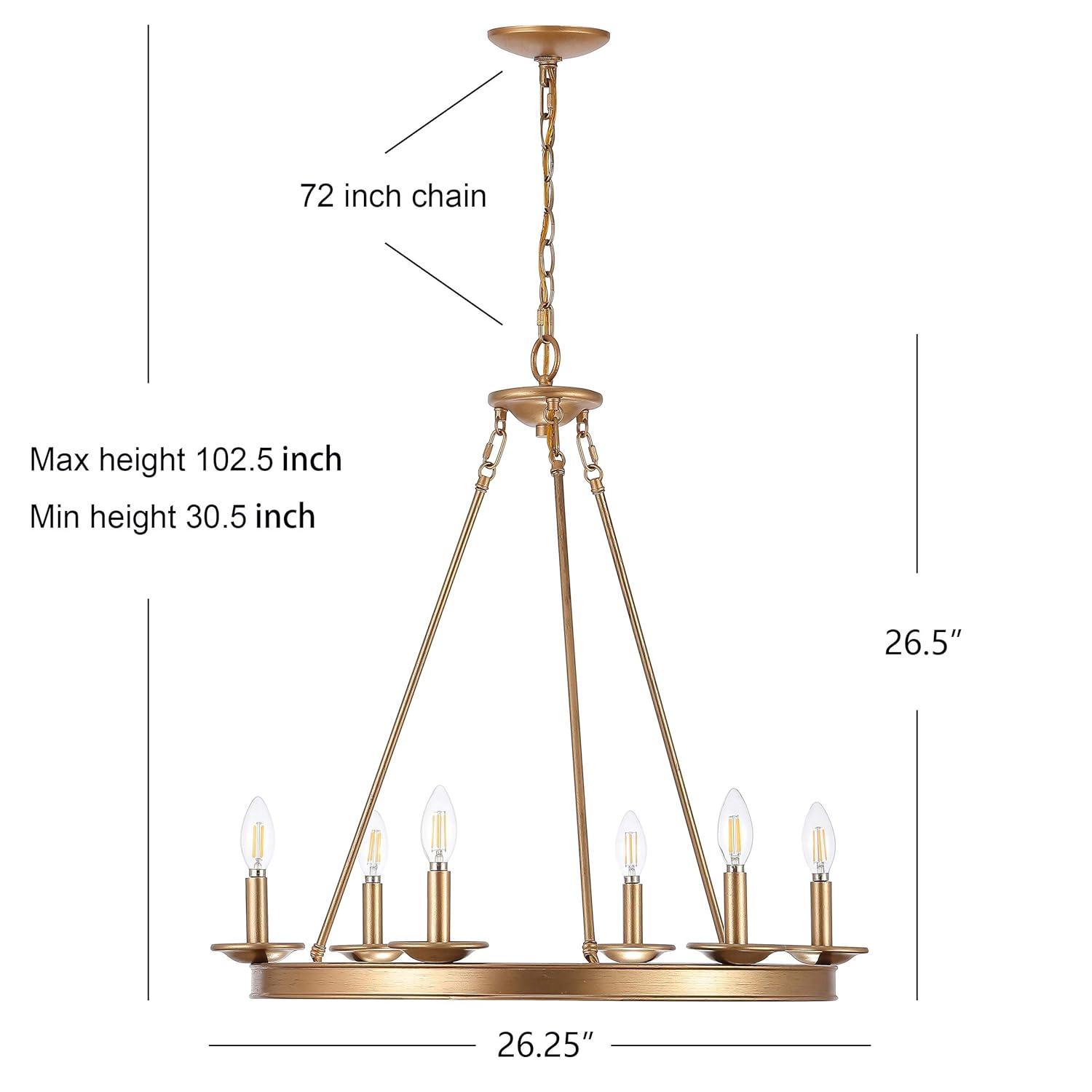 Joris 6 Light 26.25" Chandelier - CHA4015 - Gold - Safavieh