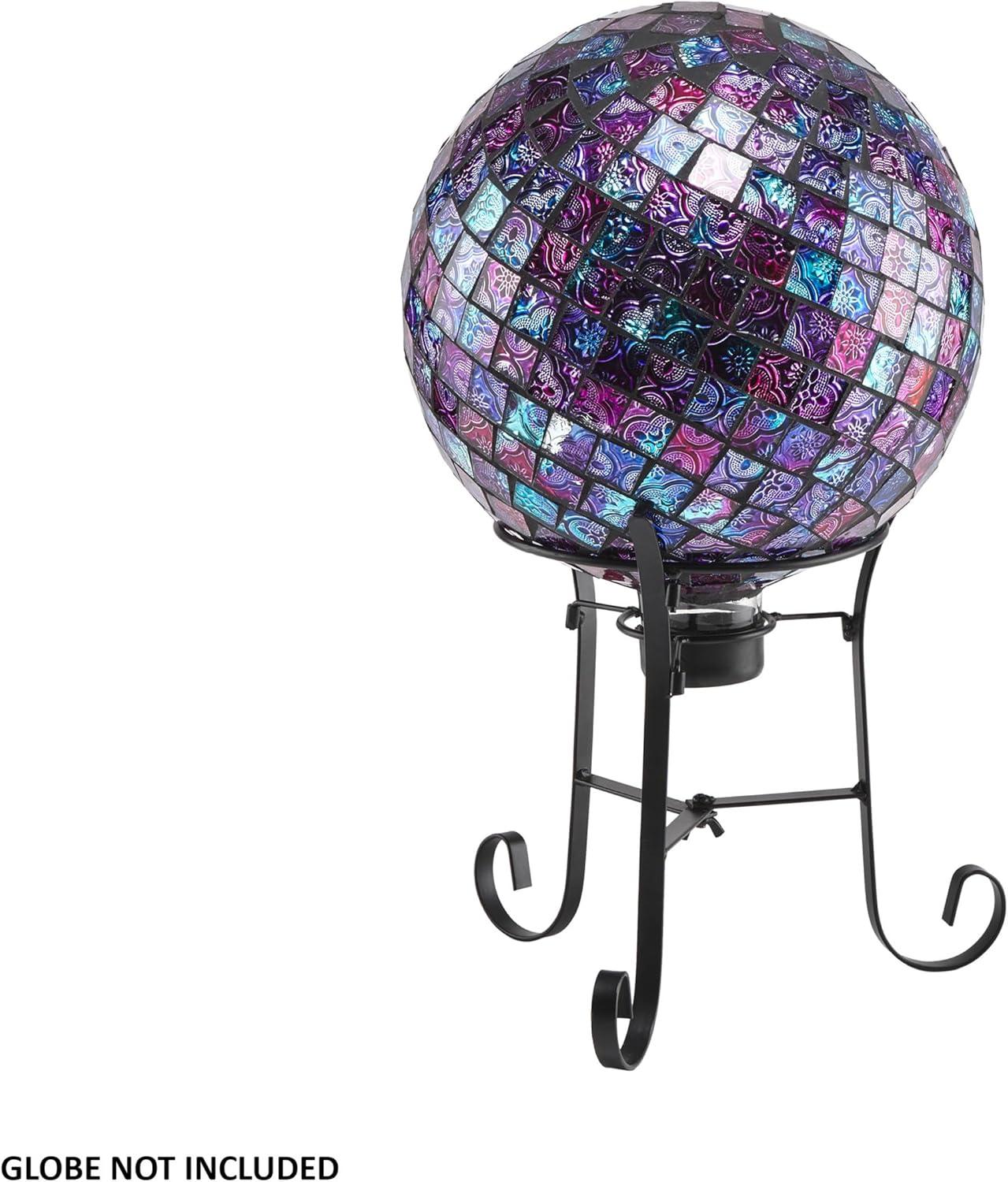 Alpine Corporation 10-Inch Metal Gazing Globe Stand Accessory, Black