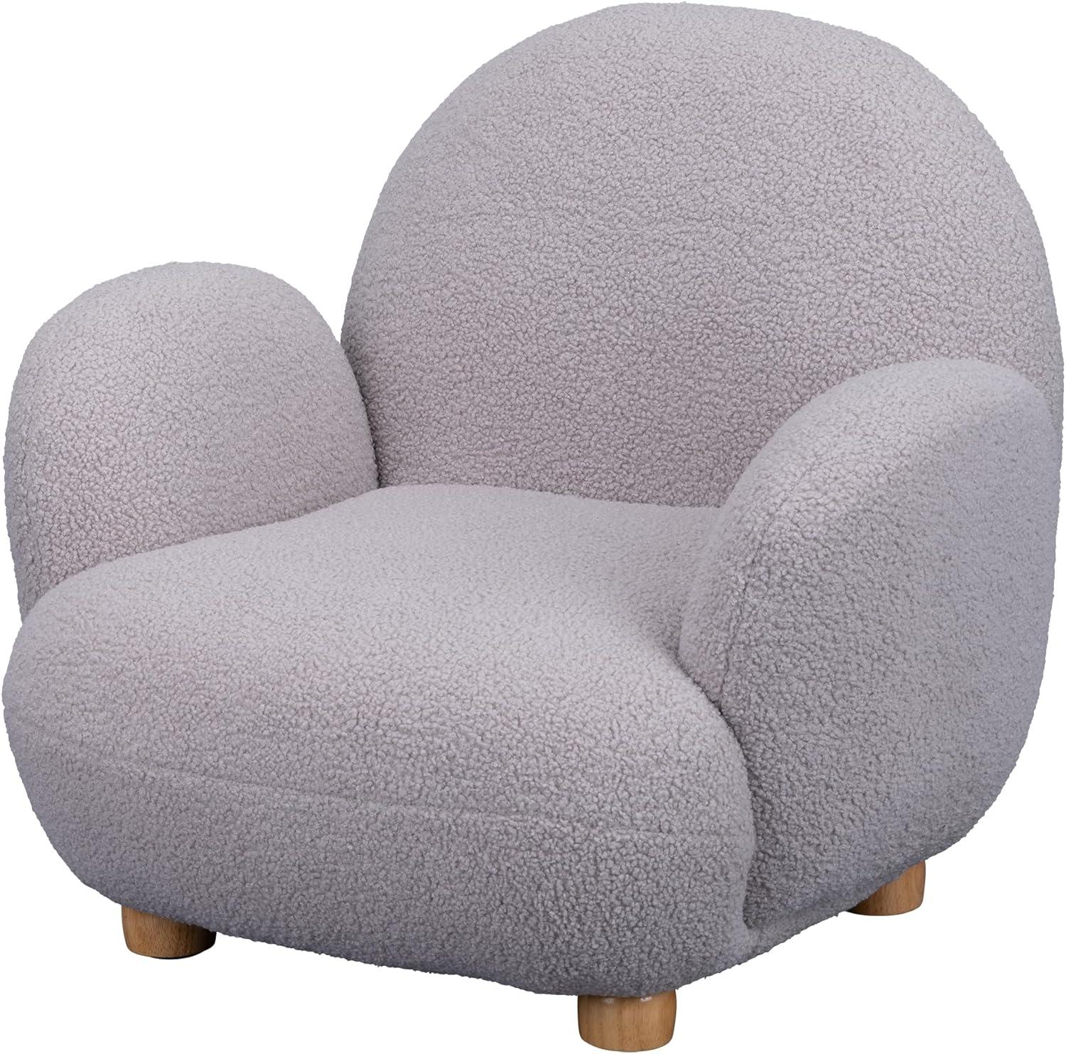Sprogs Kids Comfy Plush Reading Chair With Arms - Sturdy Cushioned Accent Chair For Toddlers, Childrens Bedroom, Lounge, Preschool, Daycare - Teddy Bear Fabric