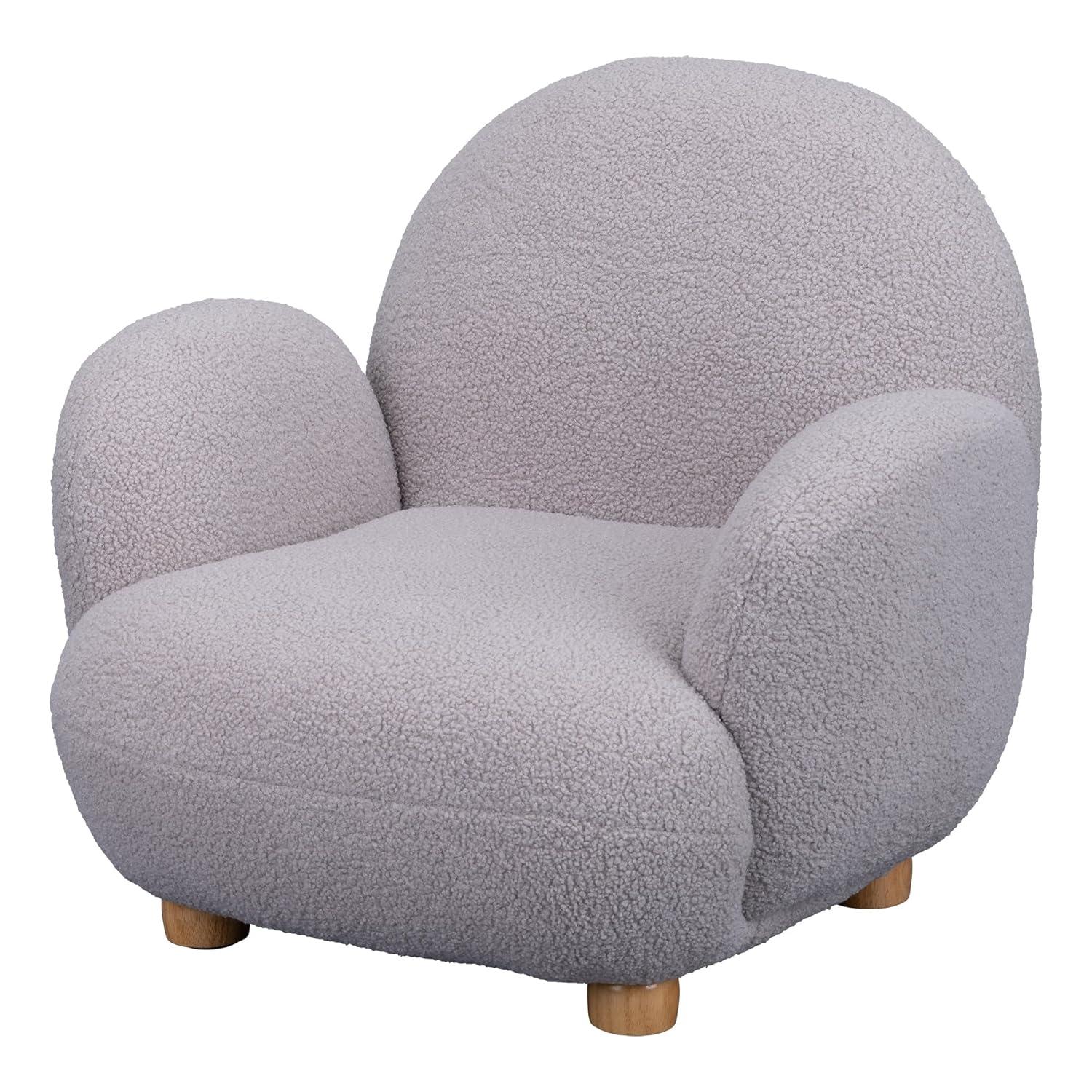 Sprogs Kids Comfy Plush Reading Chair With Arms - Sturdy Cushioned Accent Chair For Toddlers, Childrens Bedroom, Lounge, Preschool, Daycare - Teddy Bear Fabric