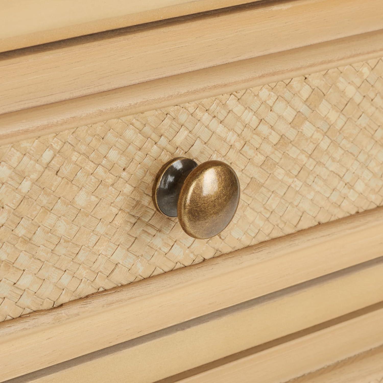 Ahab 2 Drawer 1 Shelf Accent Table - ACC6606A - Light Blonde/Gold - Safavieh