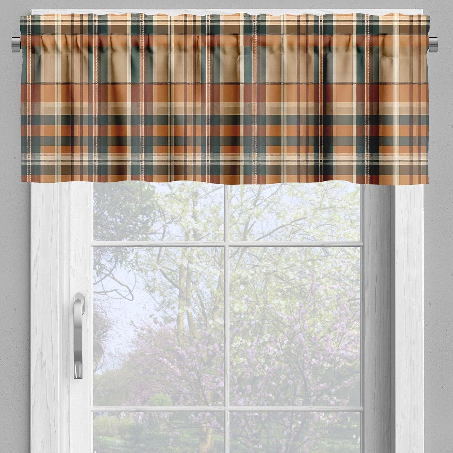 Floral Tailored 55'' W Kitchen Curtain