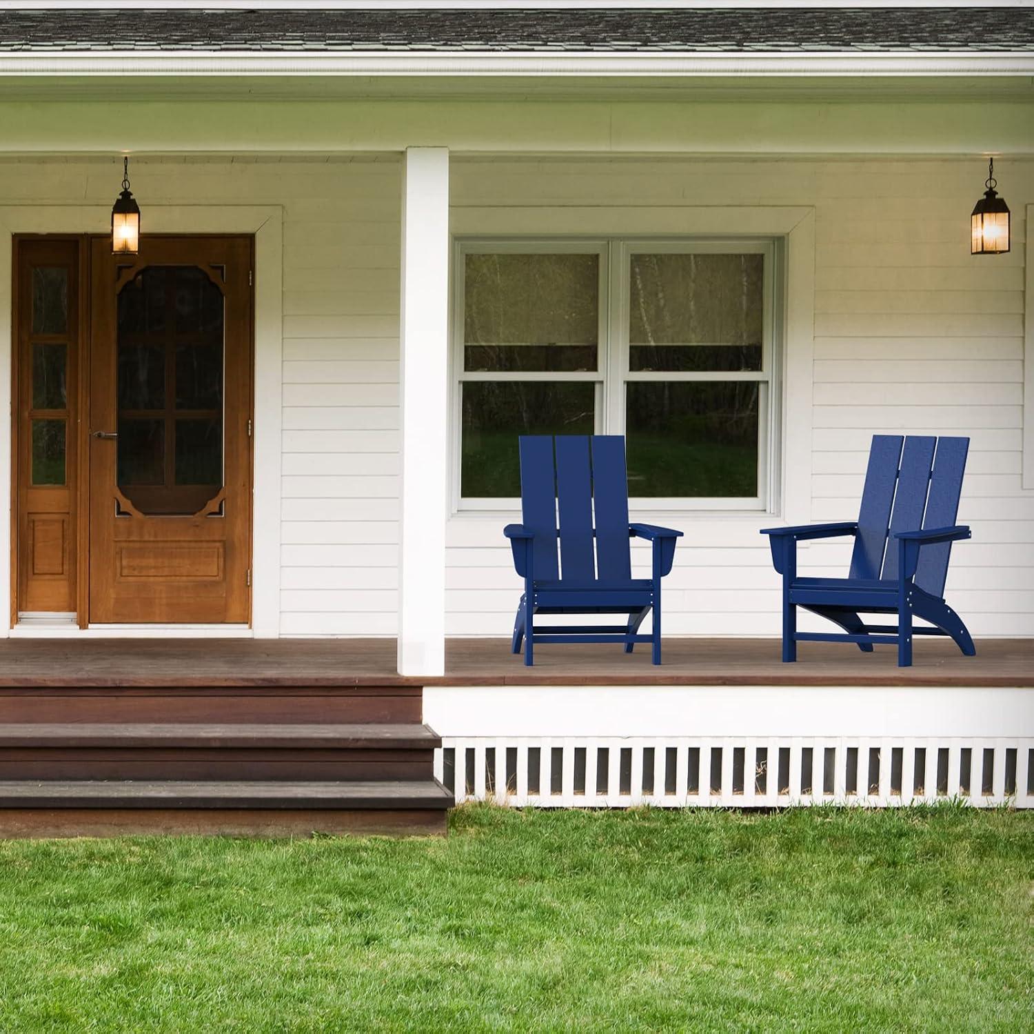 Modern Adirondack High-Density Polyethylene (HDPE) Outdoor Adirondack Chair