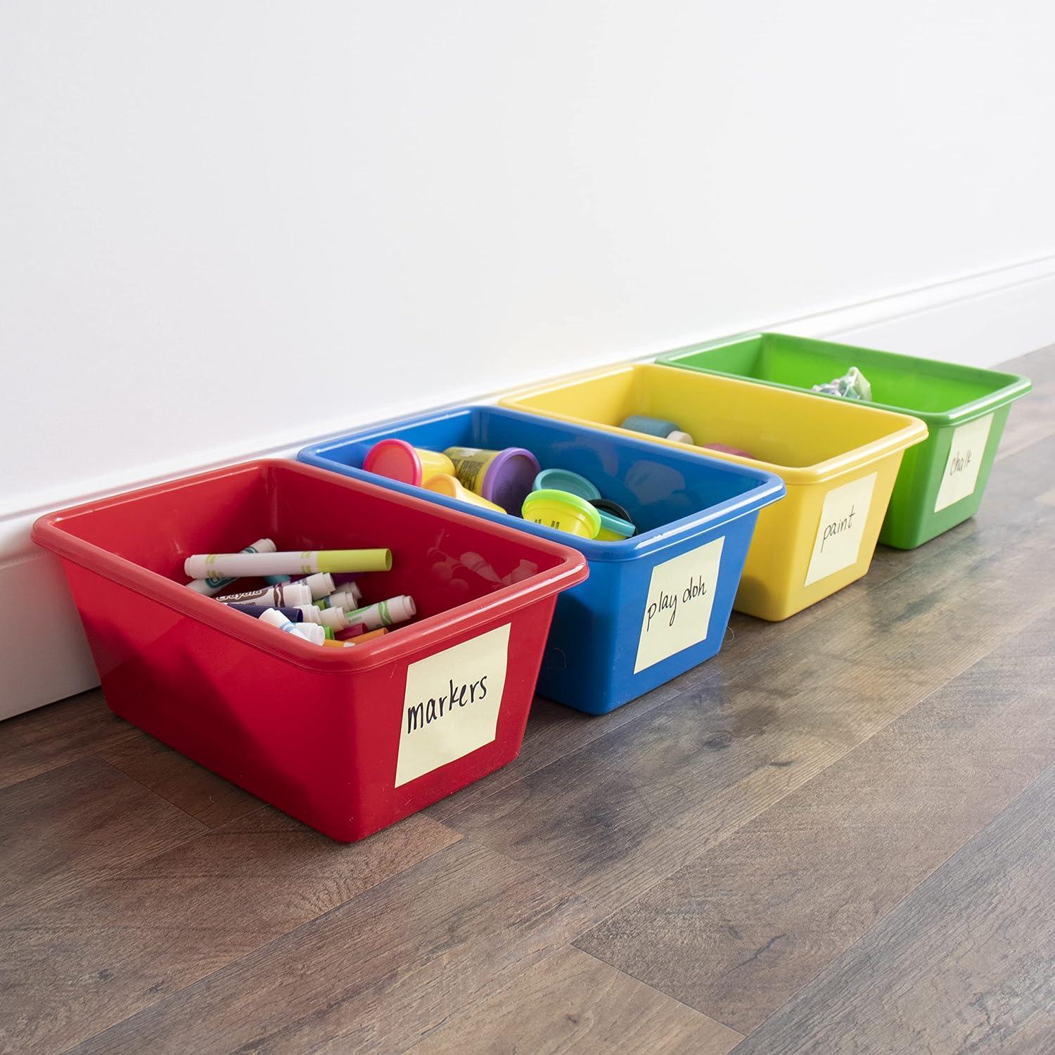 Humble Crew Standard Plastic Storage Bins, Set of 4, Primary Colors