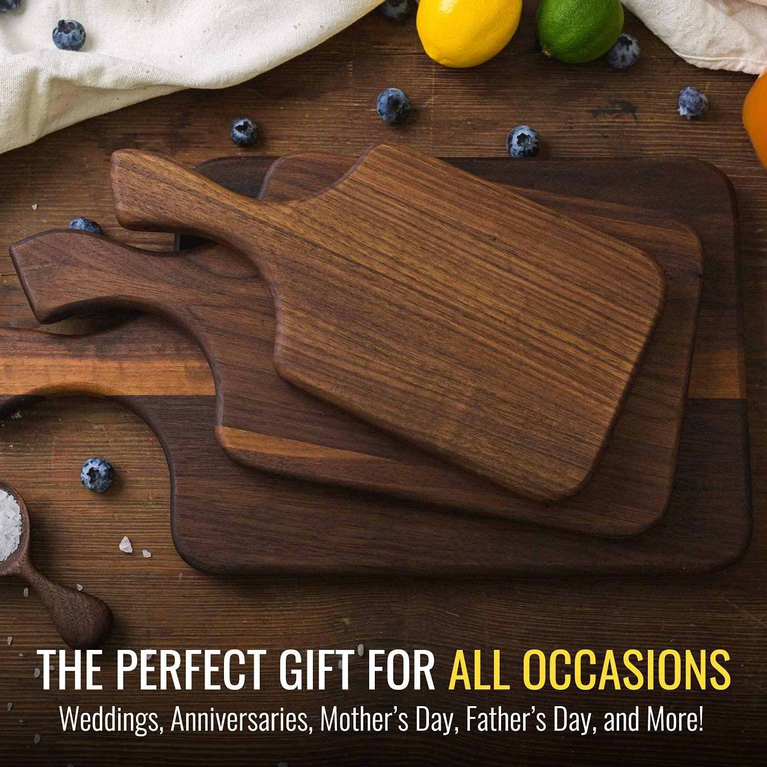 Brazos Home Dark Walnut Wood Cutting Board for Kitchen, Seasoned, Chopping Board, Wood Cheese Board, Charcuterie Platter, Ideal for Serving or Chopping Fruit, Vegetables, Cheese or Meat, 13x7, Medium