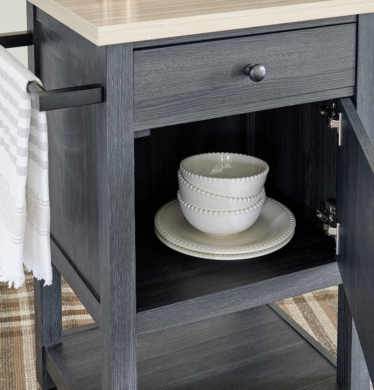 Signature Design by Ashley Casual Boderidge Bar Cart, Antique White