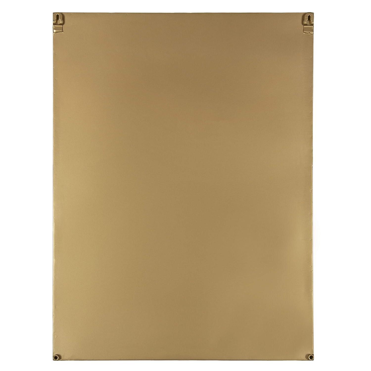 18" x 24" Lintz Functional Wall Mirror Gold - Kate & Laurel All Things Decor: Modern Rectangle, No Assembly Required